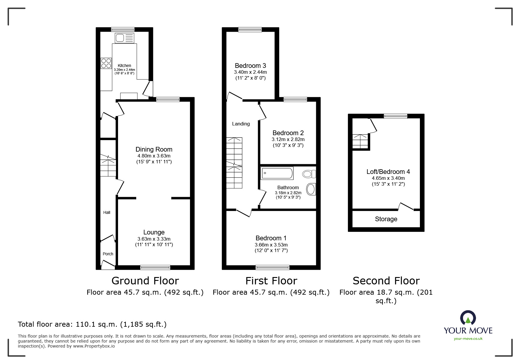 Floorplan of 4 bedroom Mid Terrace House for sale, Newton Street, Darwen, Lancashire, BB3