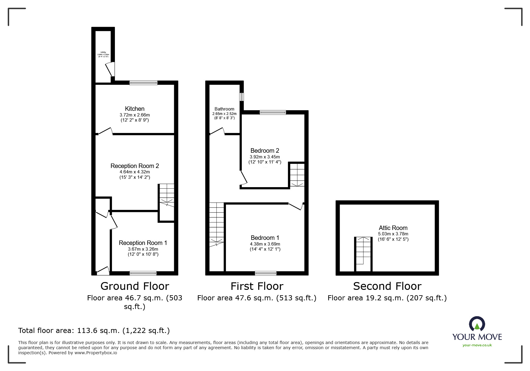 Floorplan of 3 bedroom Mid Terrace House for sale, Clifton Terrace, Hoddlesden, Lancashire, BB3