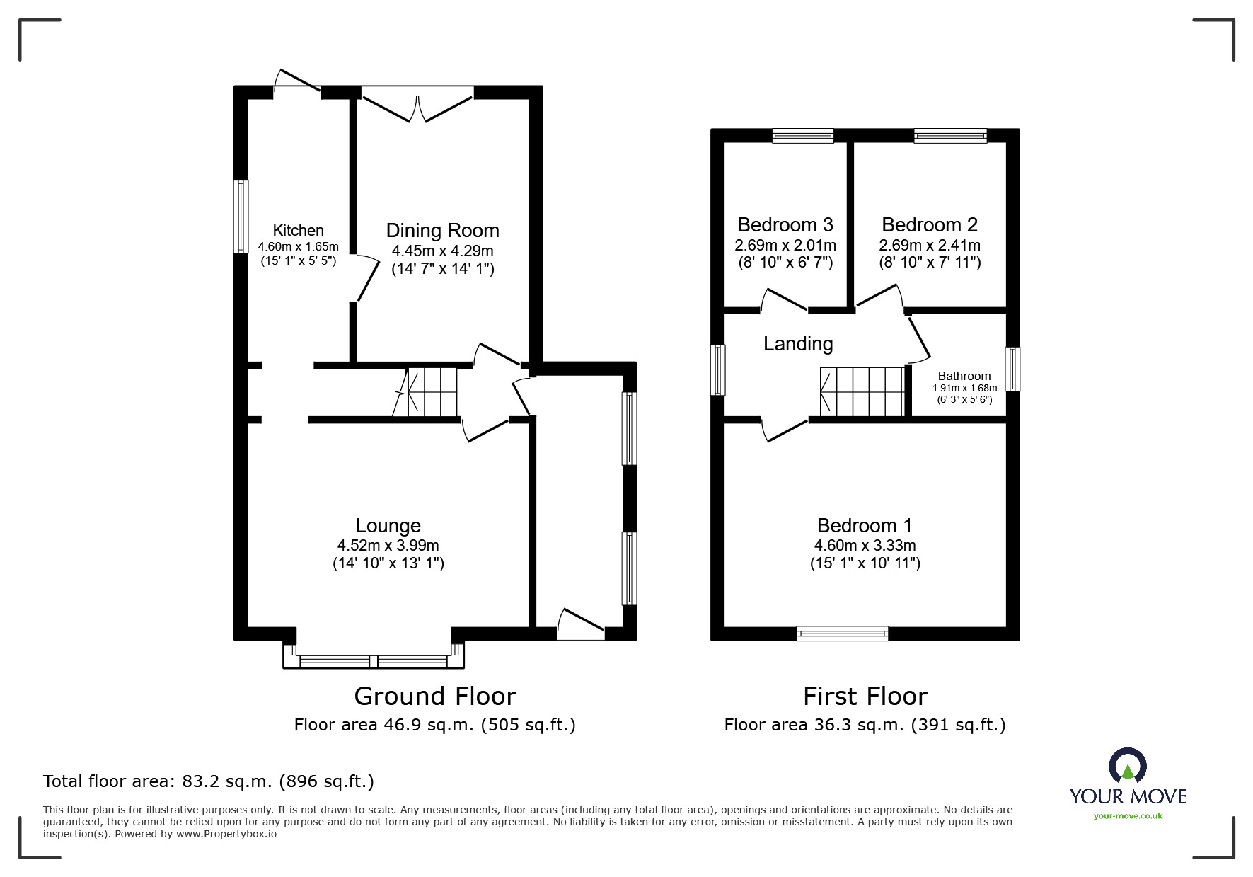Floorplan of 3 bedroom Detached House for sale, Sandy Lane, Darwen, Lancashire, BB3