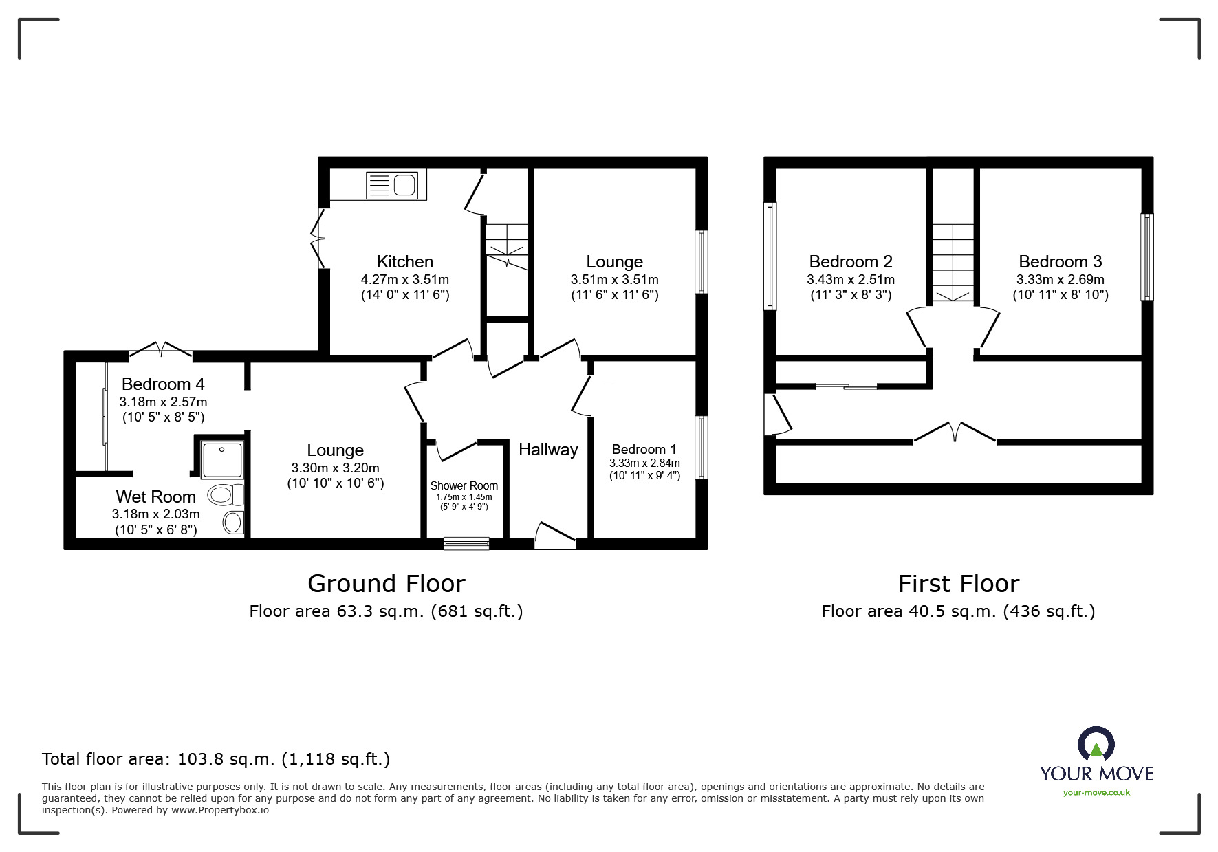 Floorplan of 4 bedroom Semi Detached Bungalow for sale, Falcon Avenue, Darwen, Lancashire, BB3
