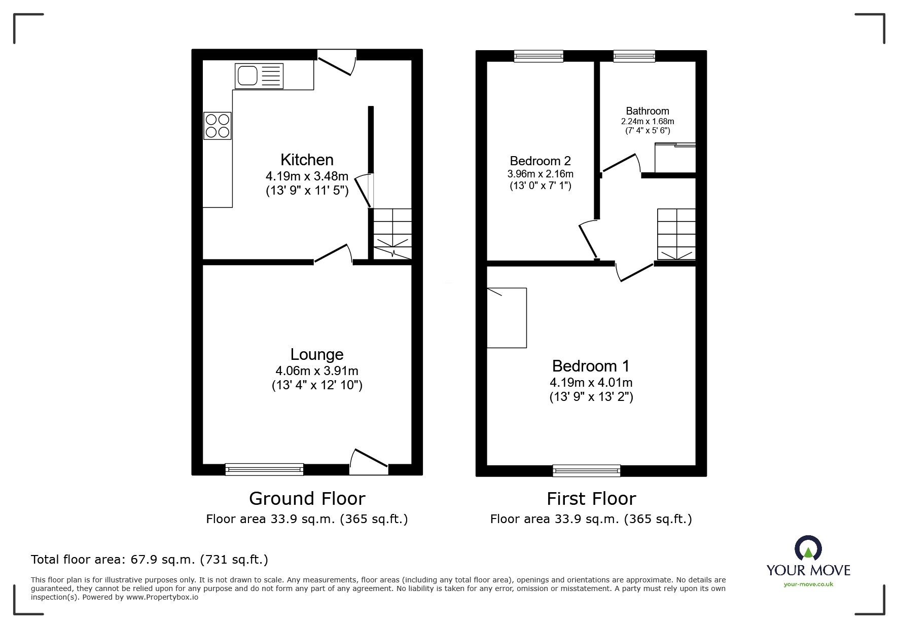 Floorplan of 2 bedroom Mid Terrace House for sale, Bentley Street, Darwen, Lancashire, BB3