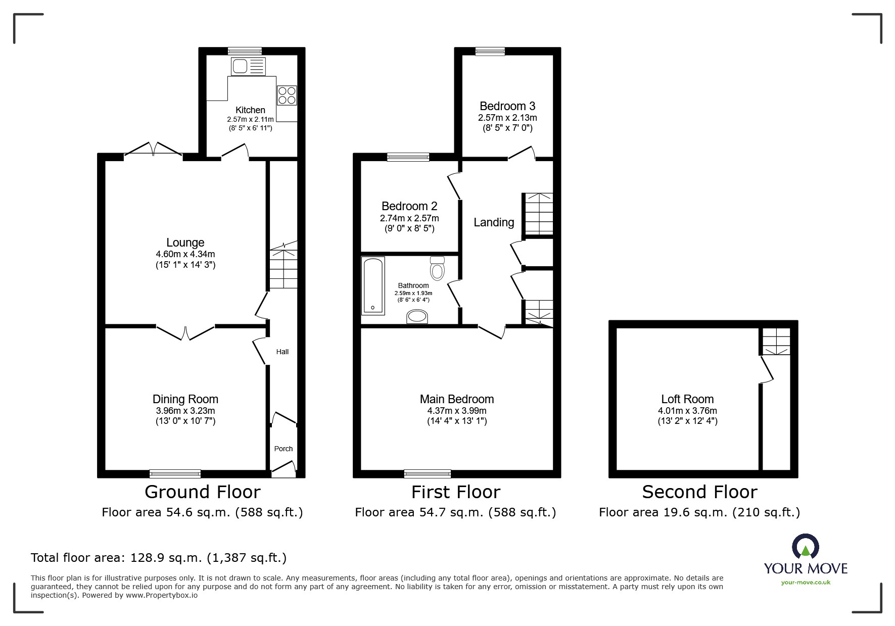 Floorplan of 3 bedroom Mid Terrace House for sale, Thompson Street, Darwen, Lancashire, BB3