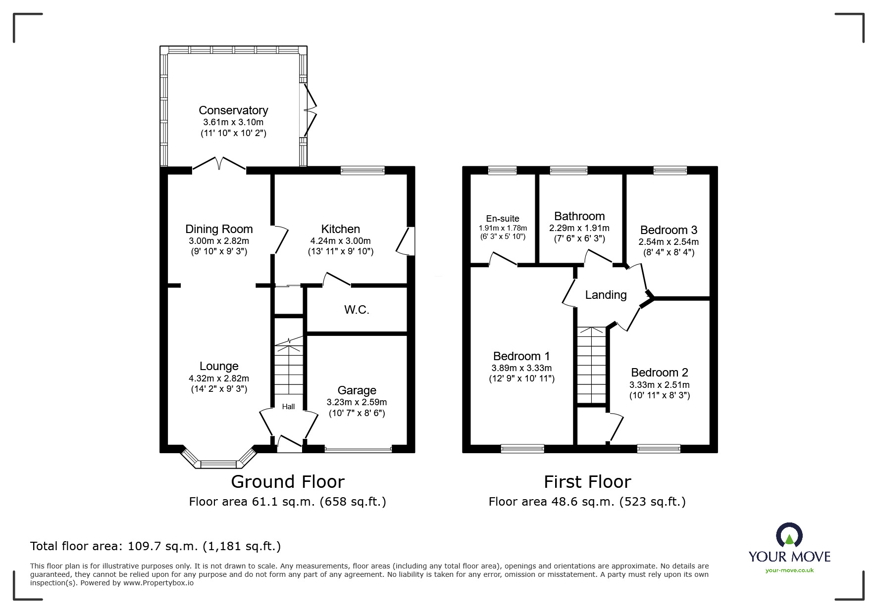 Floorplan of 3 bedroom Detached House for sale, Antigua Drive, Lower Darwen, Lancashire, BB3