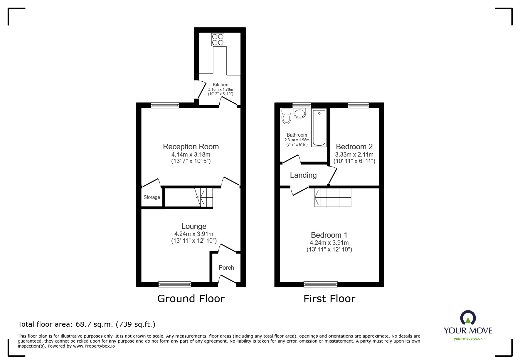 Floorplan of 2 bedroom Mid Terrace House for sale, Tythebarn Street, Darwen, Lancashire, BB3