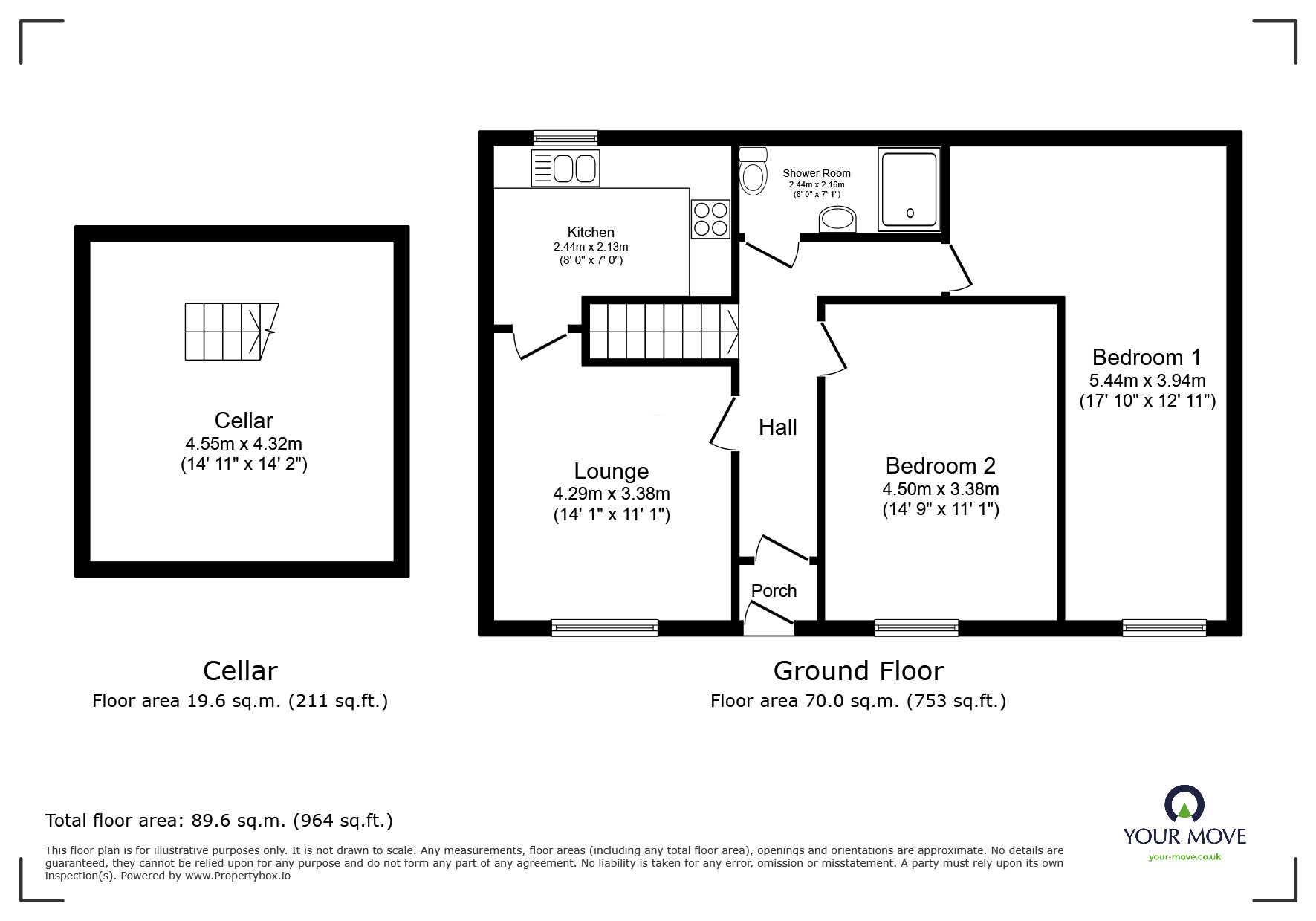 Floorplan of 2 bedroom End Terrace Flat for sale, Rhyddings Street, Oswaldtwistle, Lancashire, BB5