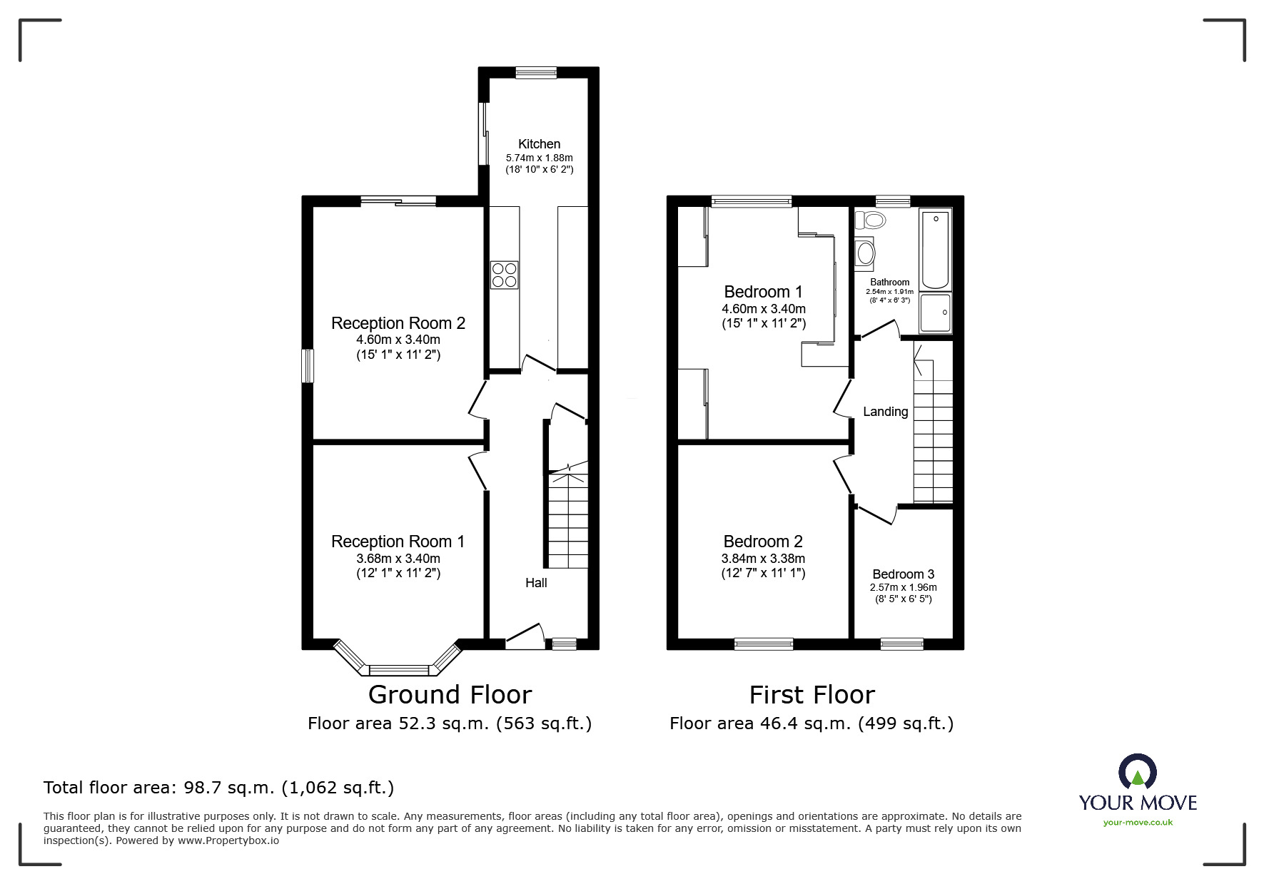 Floorplan of 3 bedroom End Terrace House for sale, Westminster Road, Darwen, Lancashire, BB3