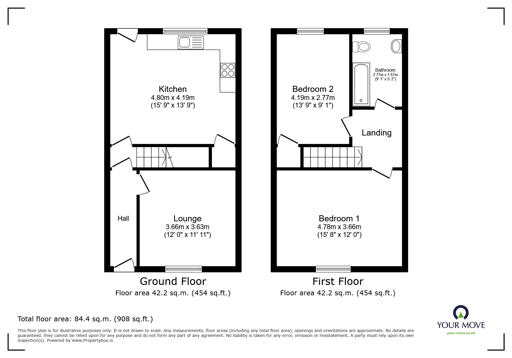 Floorplan of 2 bedroom Mid Terrace House for sale, Preston Street, Darwen, Lancashire, BB3