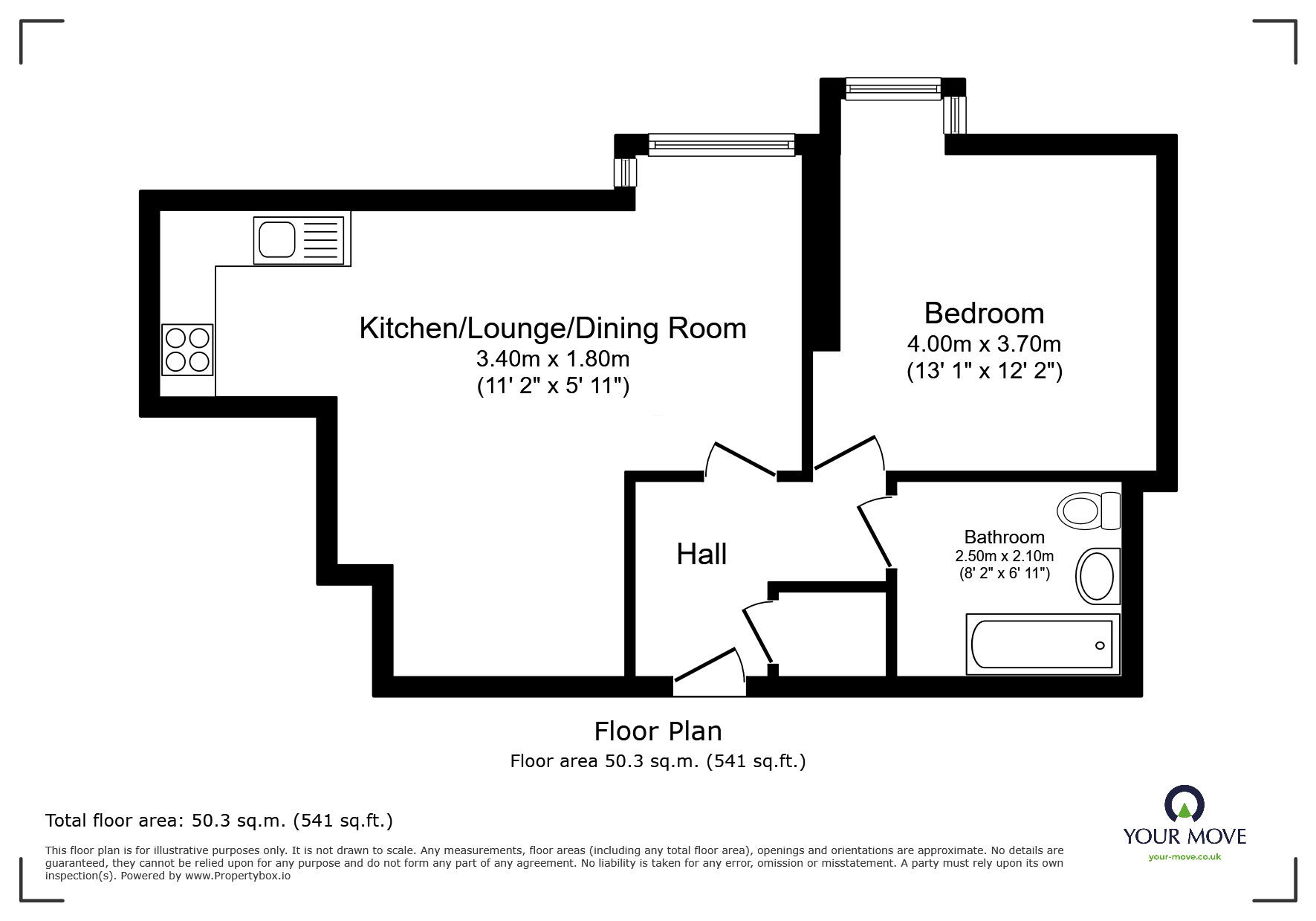 Floorplan of 1 bedroom  Flat for sale, Preston New Road, Blackburn, Lancashire, BB2