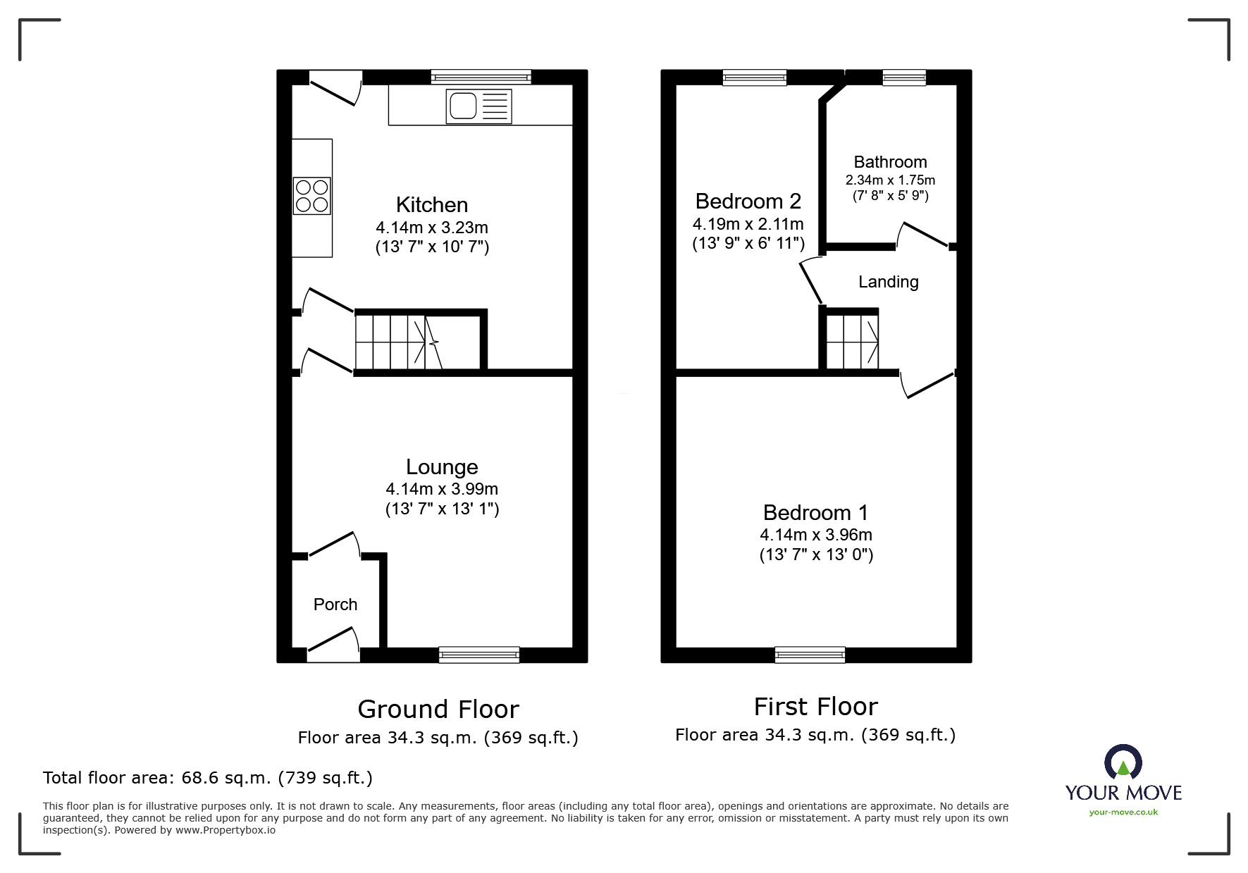 Floorplan of 2 bedroom Mid Terrace House for sale, Newton Street, Darwen, Lancashire, BB3