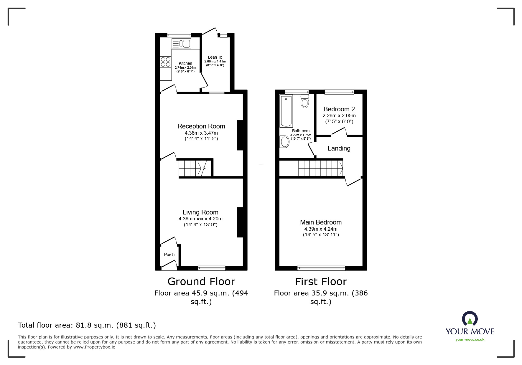 Floorplan of 2 bedroom Mid Terrace House for sale, Albert Street, Oswaldtwistle, Lancashire, BB5
