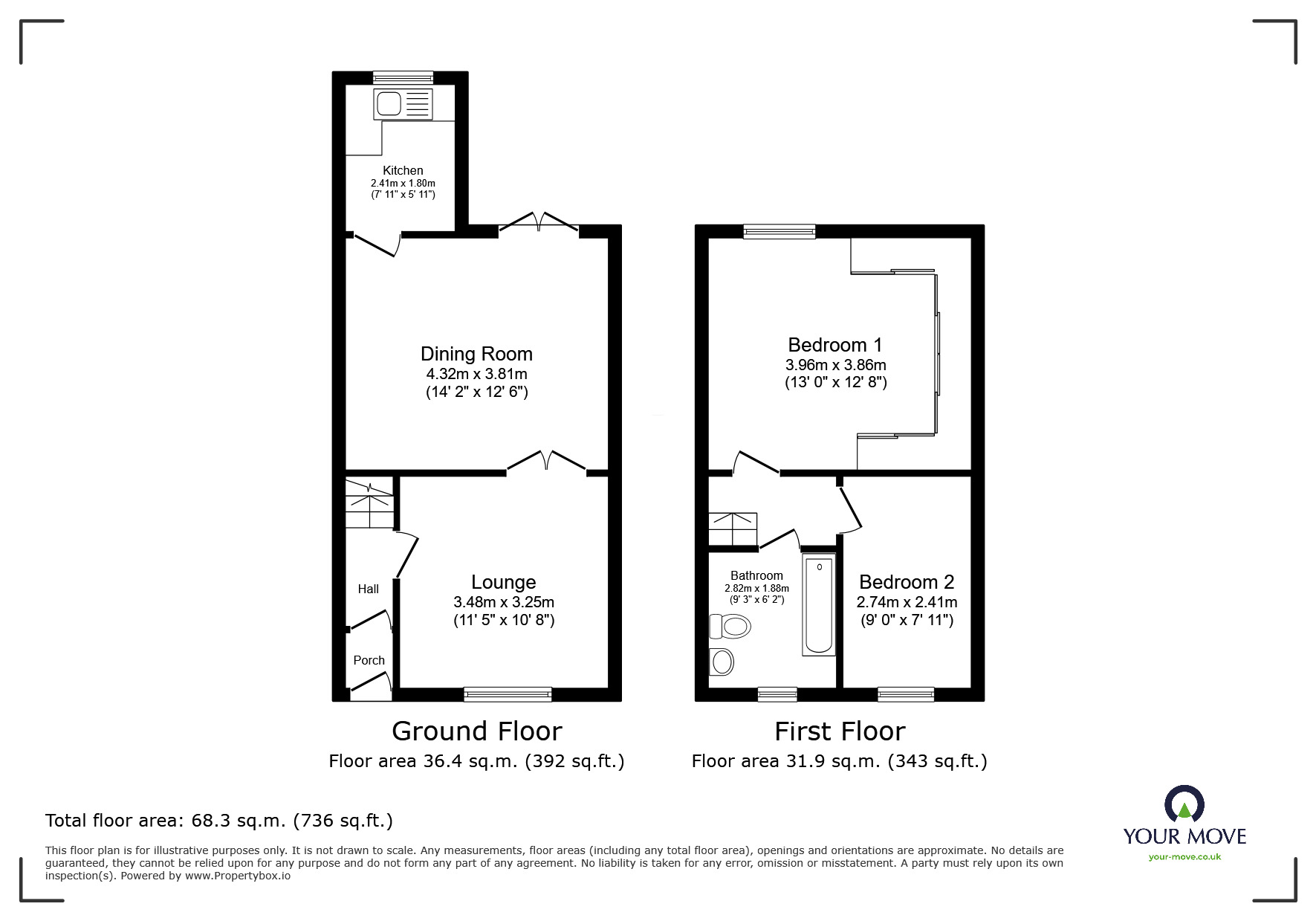 Floorplan of 2 bedroom Mid Terrace House for sale, Jepson Street, Darwen, Lancashire, BB3