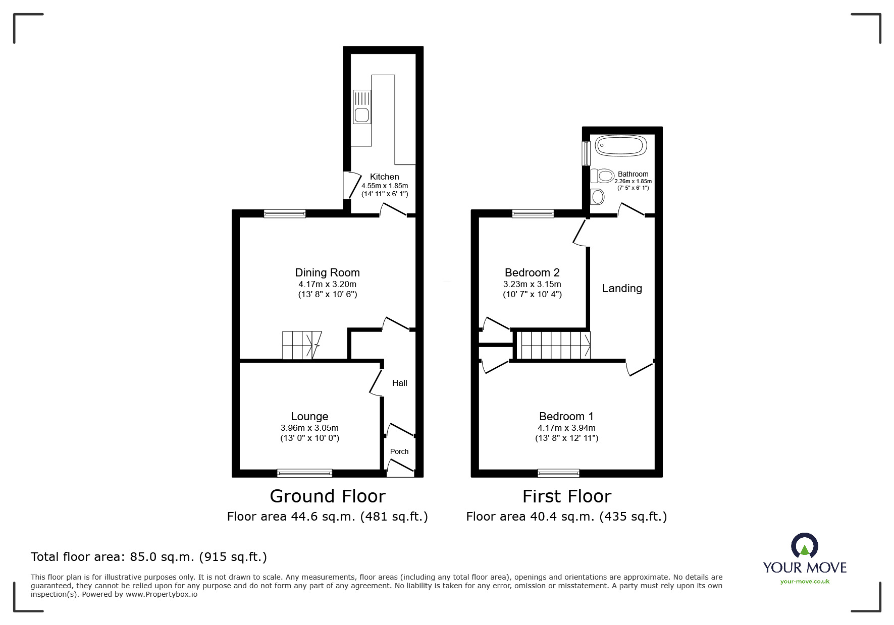 Floorplan of 2 bedroom Mid Terrace House for sale, Tythebarn Street, Darwen, Lancashire, BB3