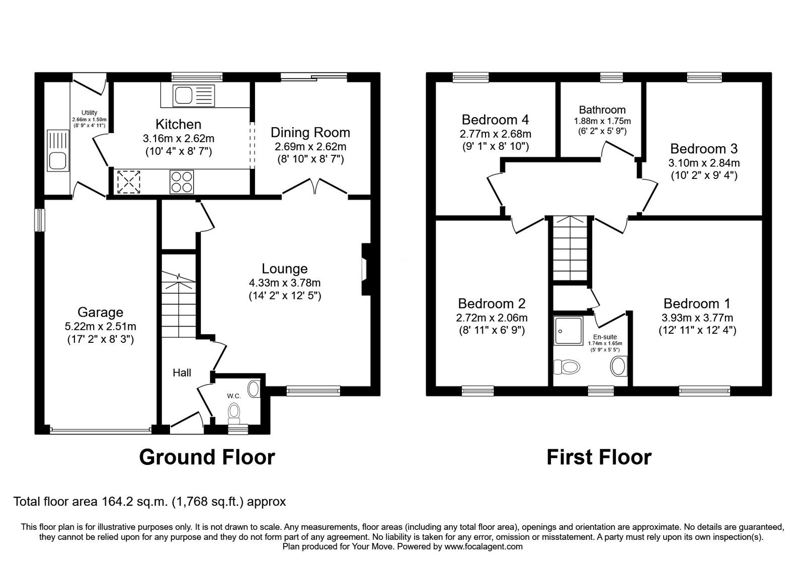 Floorplan of 4 bedroom Detached House for sale, Grenada Close, Lower Darwen, Lancashire, BB3