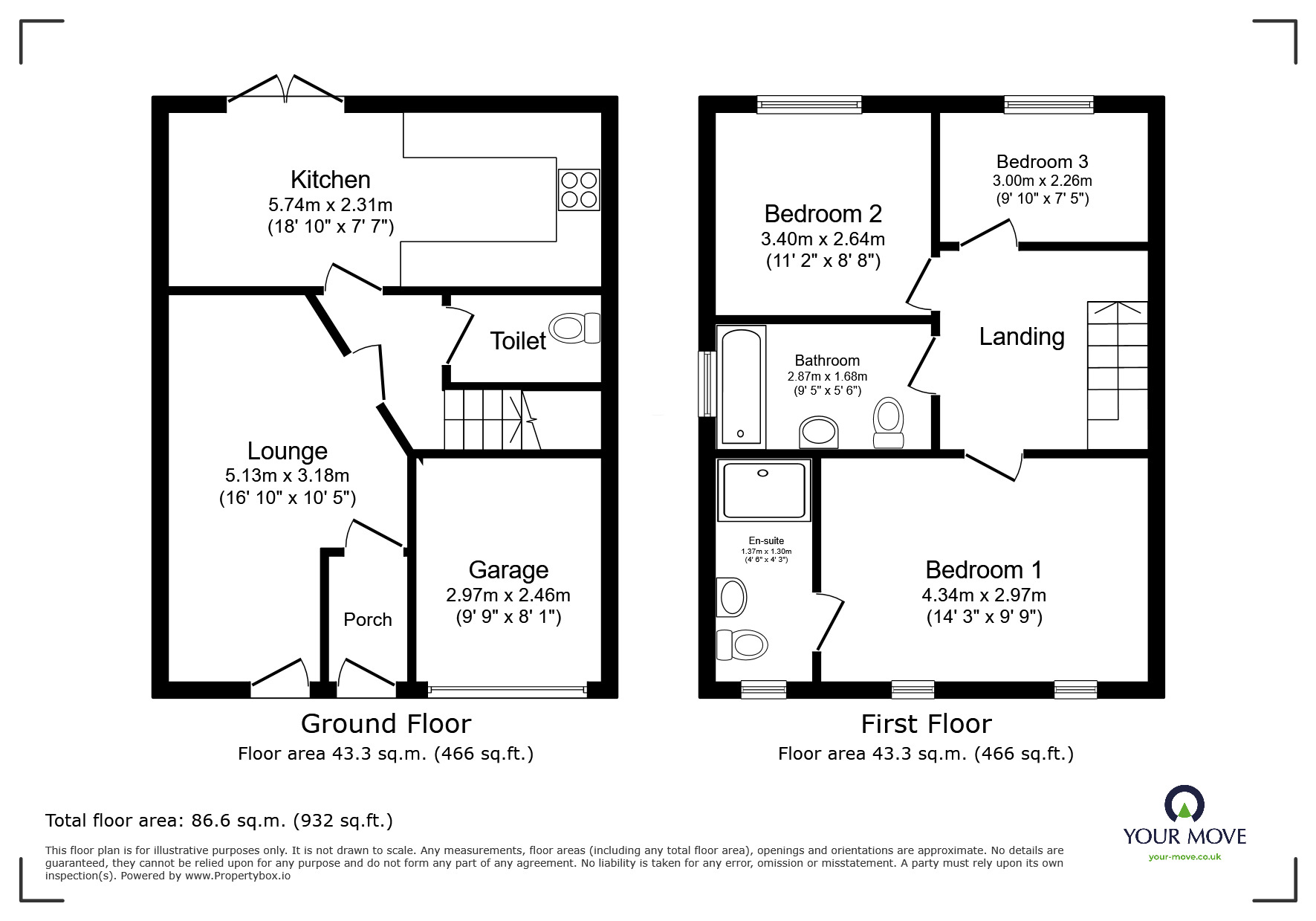 Floorplan of 3 bedroom Semi Detached House for sale, Spring Meadows, Darwen, Lancashire, BB3