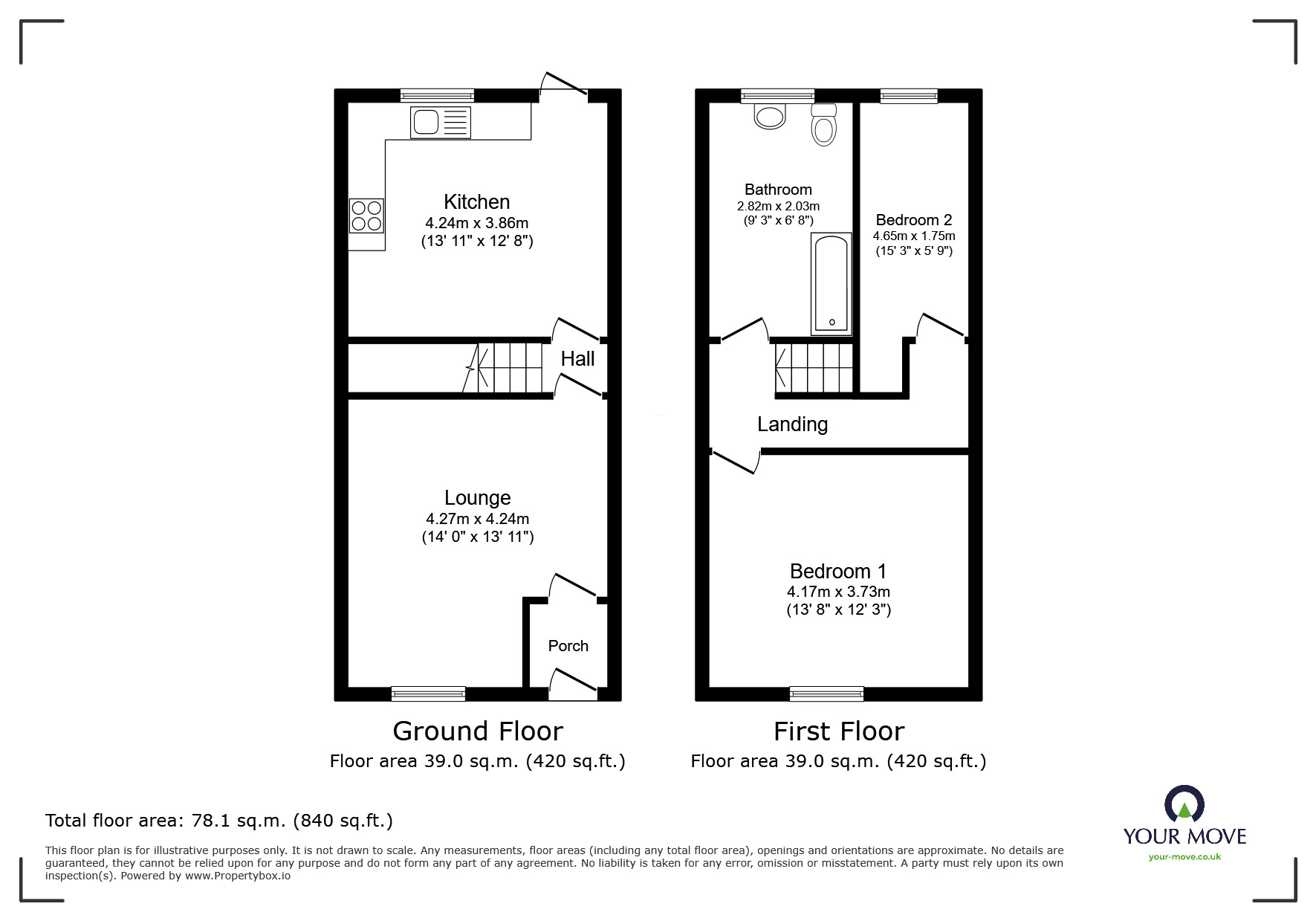 Floorplan of 2 bedroom Mid Terrace House for sale, Stansfield Street, Darwen, Lancashire, BB3