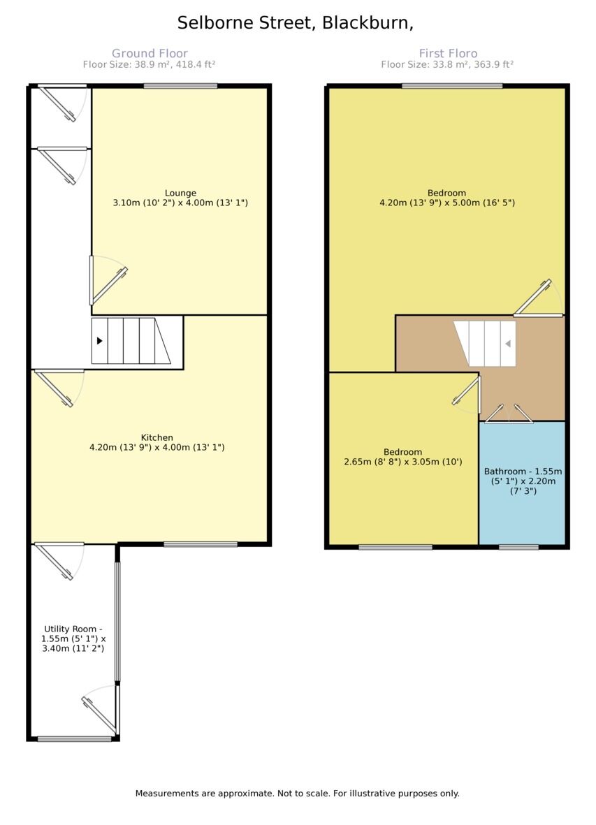 Floorplan of 2 bedroom Mid Terrace House for sale, Selborne Street, Blackburn, BB2