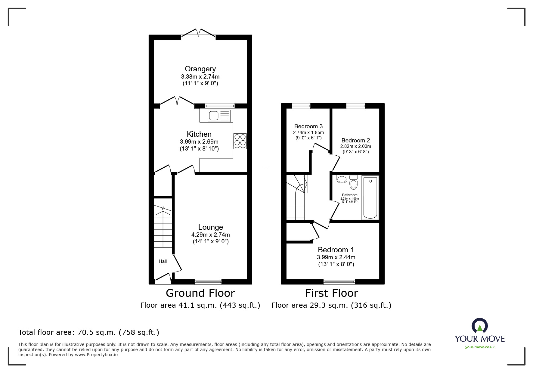 Floorplan of 3 bedroom Semi Detached House for sale, Aintree Drive, Lower Darwen, Blackburn With Darwen,, BB3