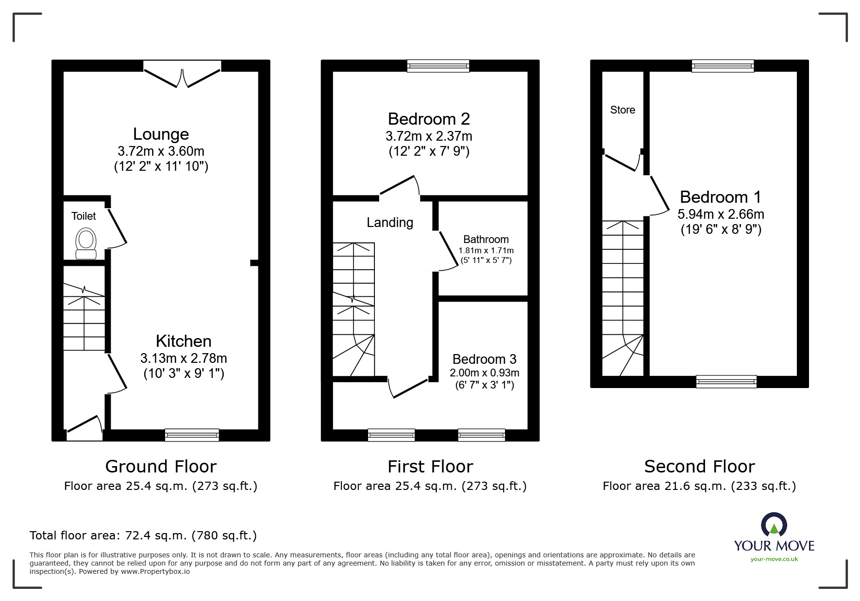 Floorplan of 3 bedroom End Terrace House for sale, Tulip Close, Darwen, Lancashire, BB3