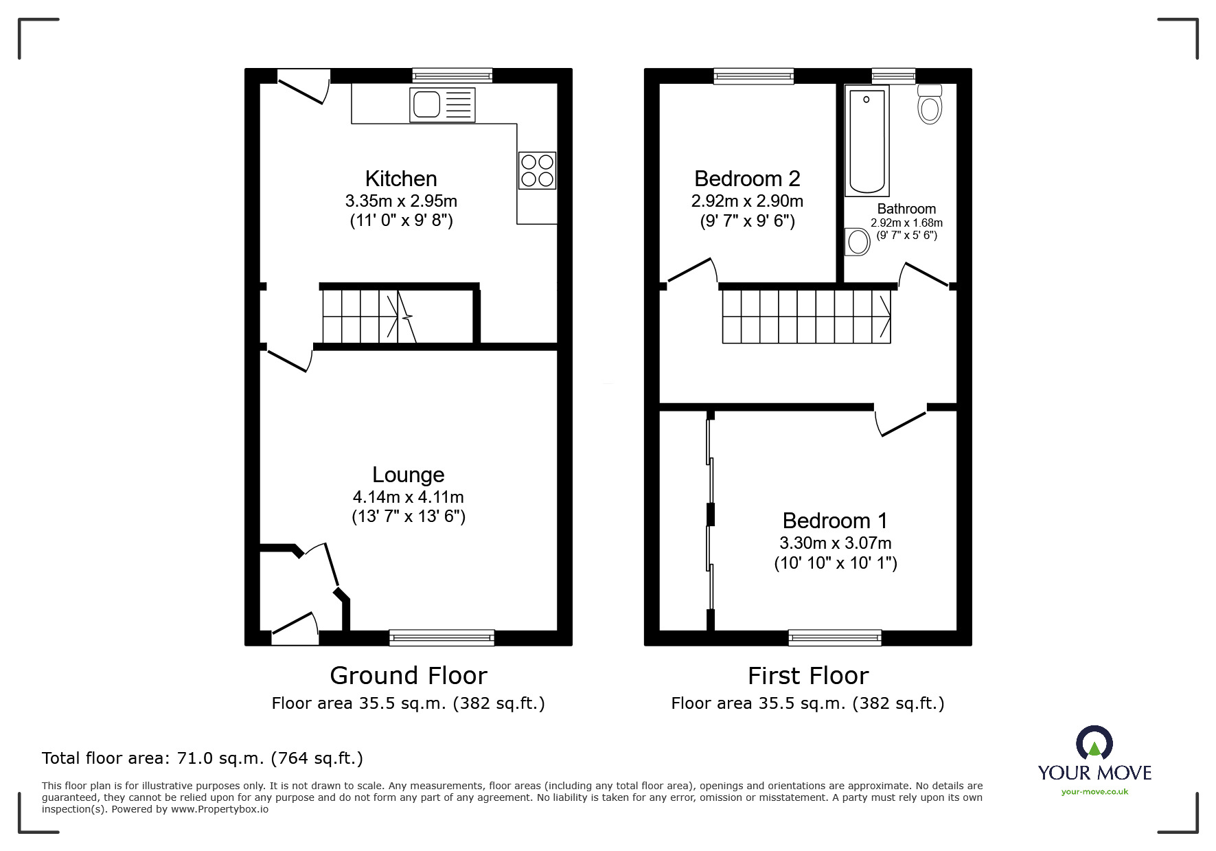 Floorplan of 2 bedroom Mid Terrace House for sale, Edmund Street, Darwen, Blackburn With Darwen, BB3
