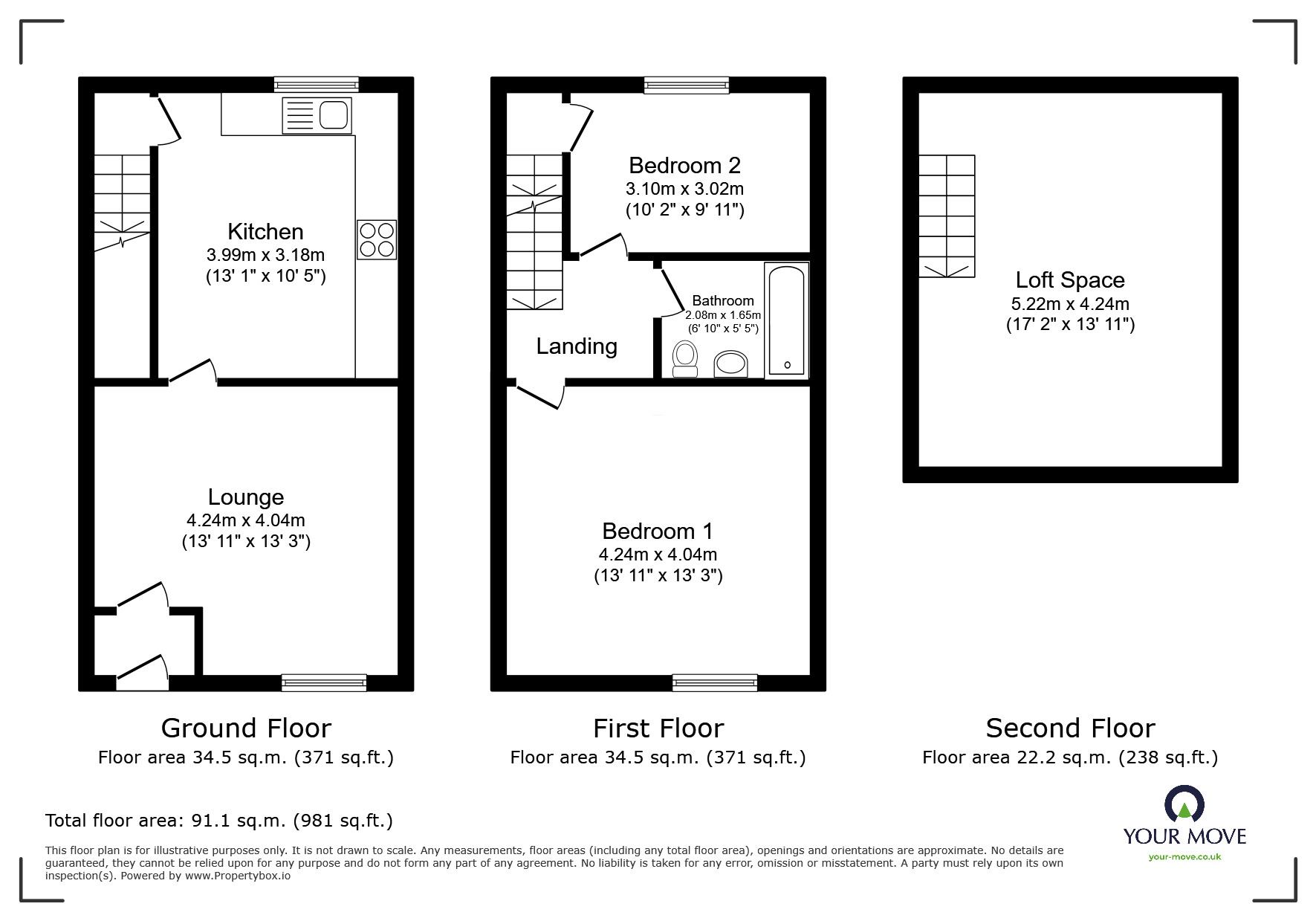 Floorplan of 2 bedroom Mid Terrace House for sale, Thompson Street, Darwen, Lancashire, BB3