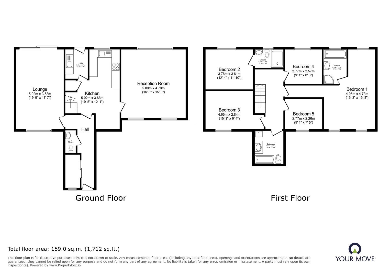Floorplan of 5 bedroom Detached House for sale, Grenada Close, Lower Darwen, Darwen, BB3