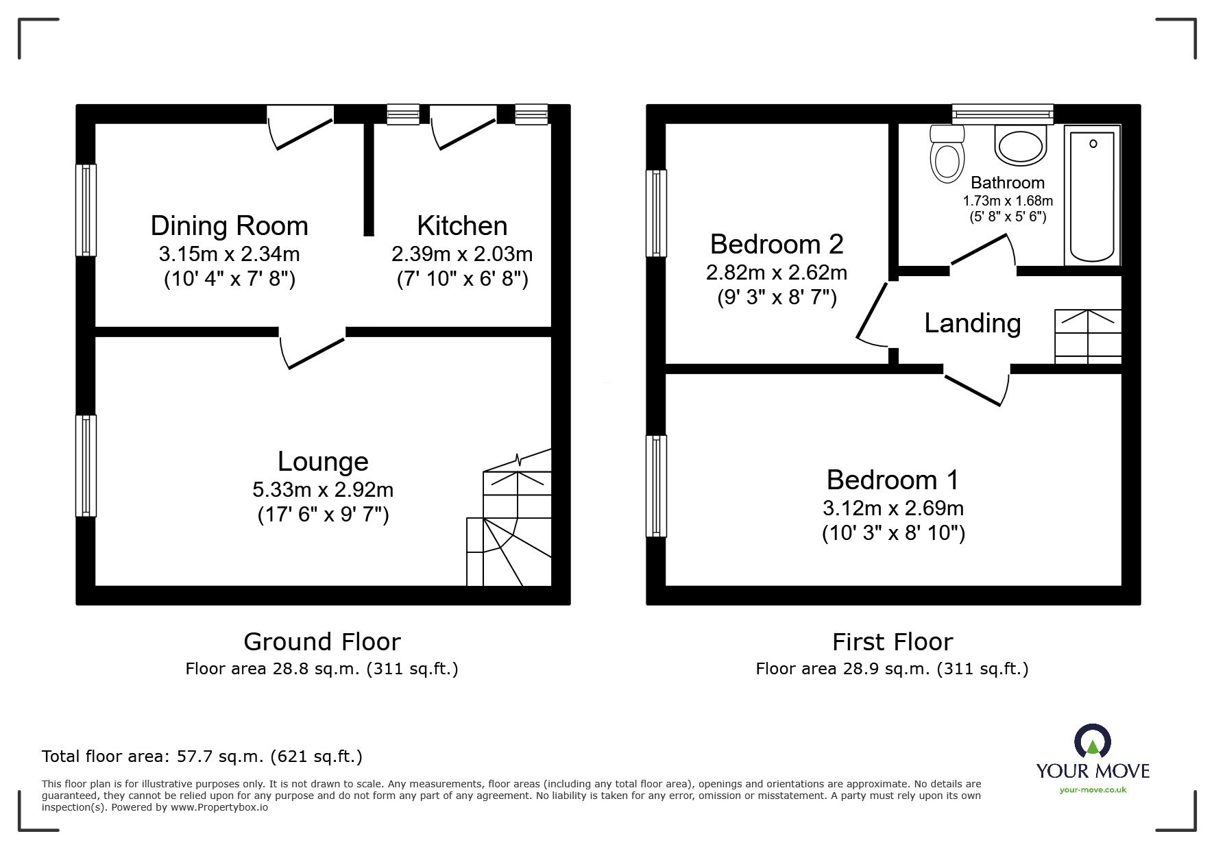 Floorplan of 2 bedroom Semi Detached House for sale, Mosley Street, Blackburn, Lancashire, BB2