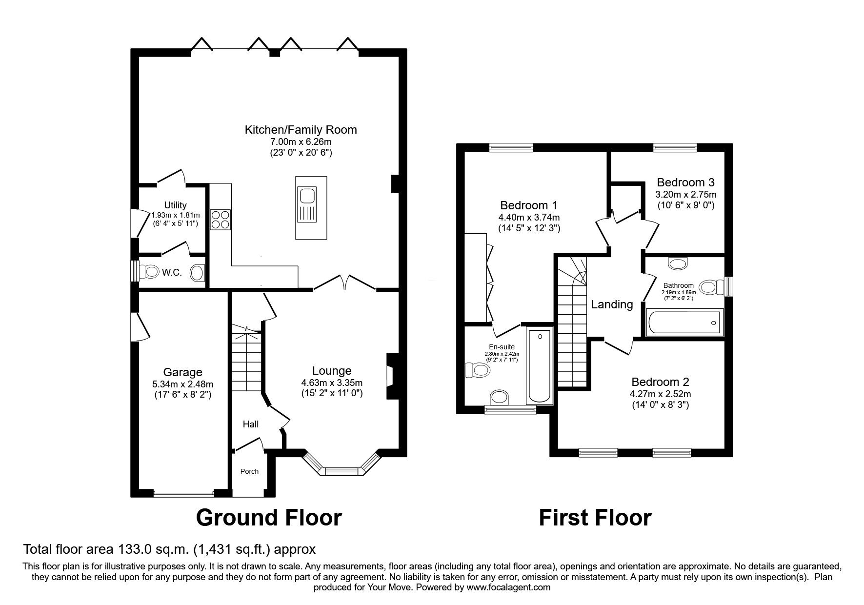 Floorplan of 3 bedroom Detached House for sale, Old Farmside, Blackburn, Lancashire, BB2