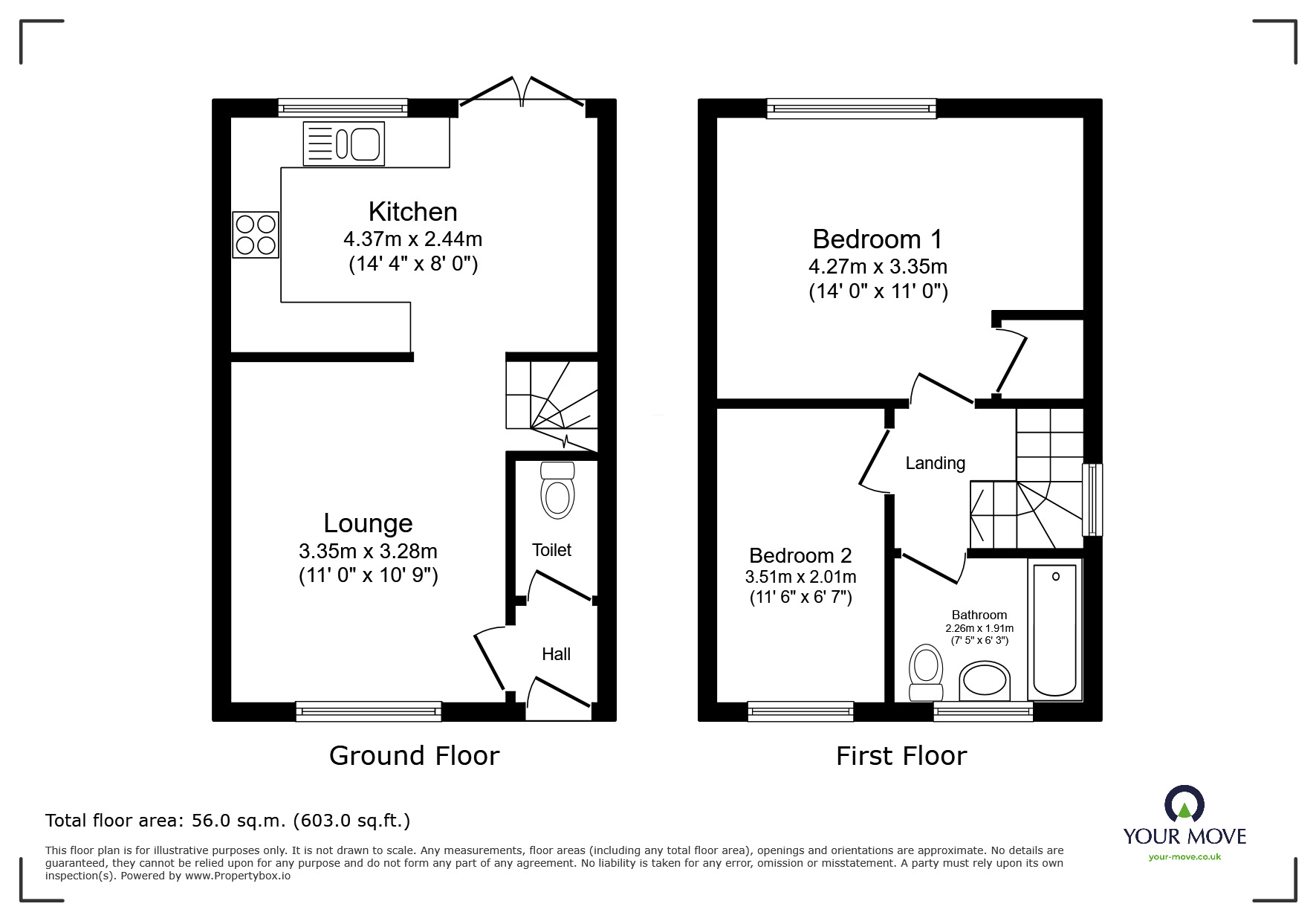 Floorplan of 2 bedroom Semi Detached House for sale, Westall Gardens, Darwen, Lancashire, BB3