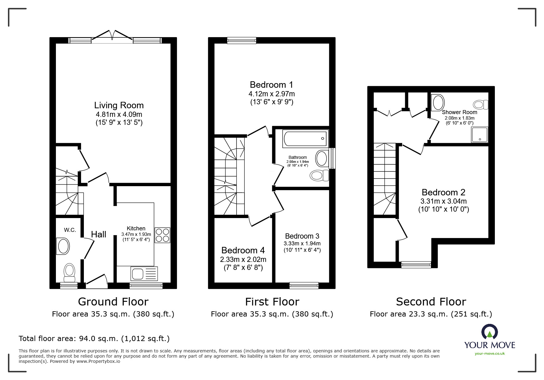 Floorplan of 4 bedroom Semi Detached House for sale, Weavers Mews, Darwen, Lancashire, BB3