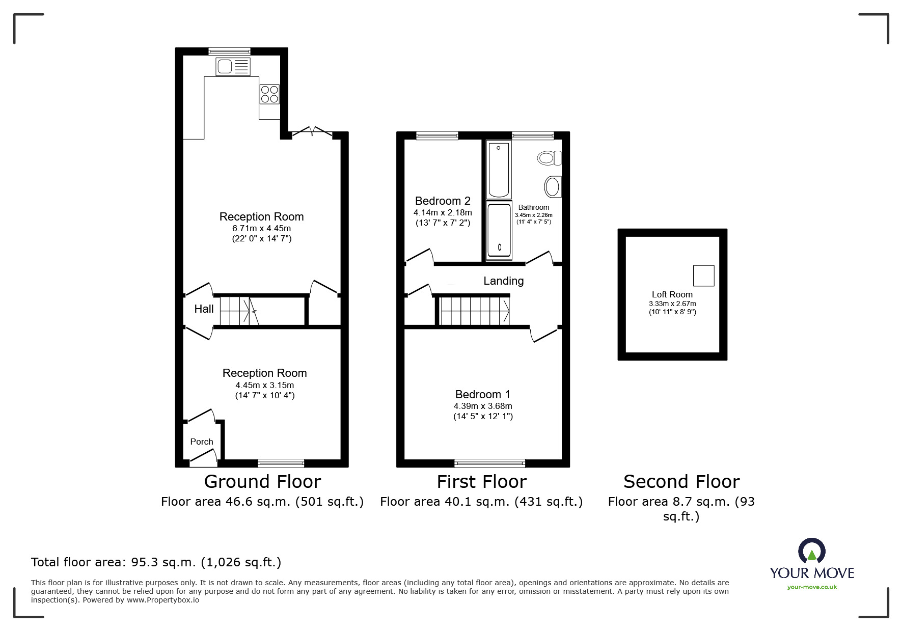Floorplan of 2 bedroom Mid Terrace House for sale, Cranfield View, Darwen, Lancashire, BB3