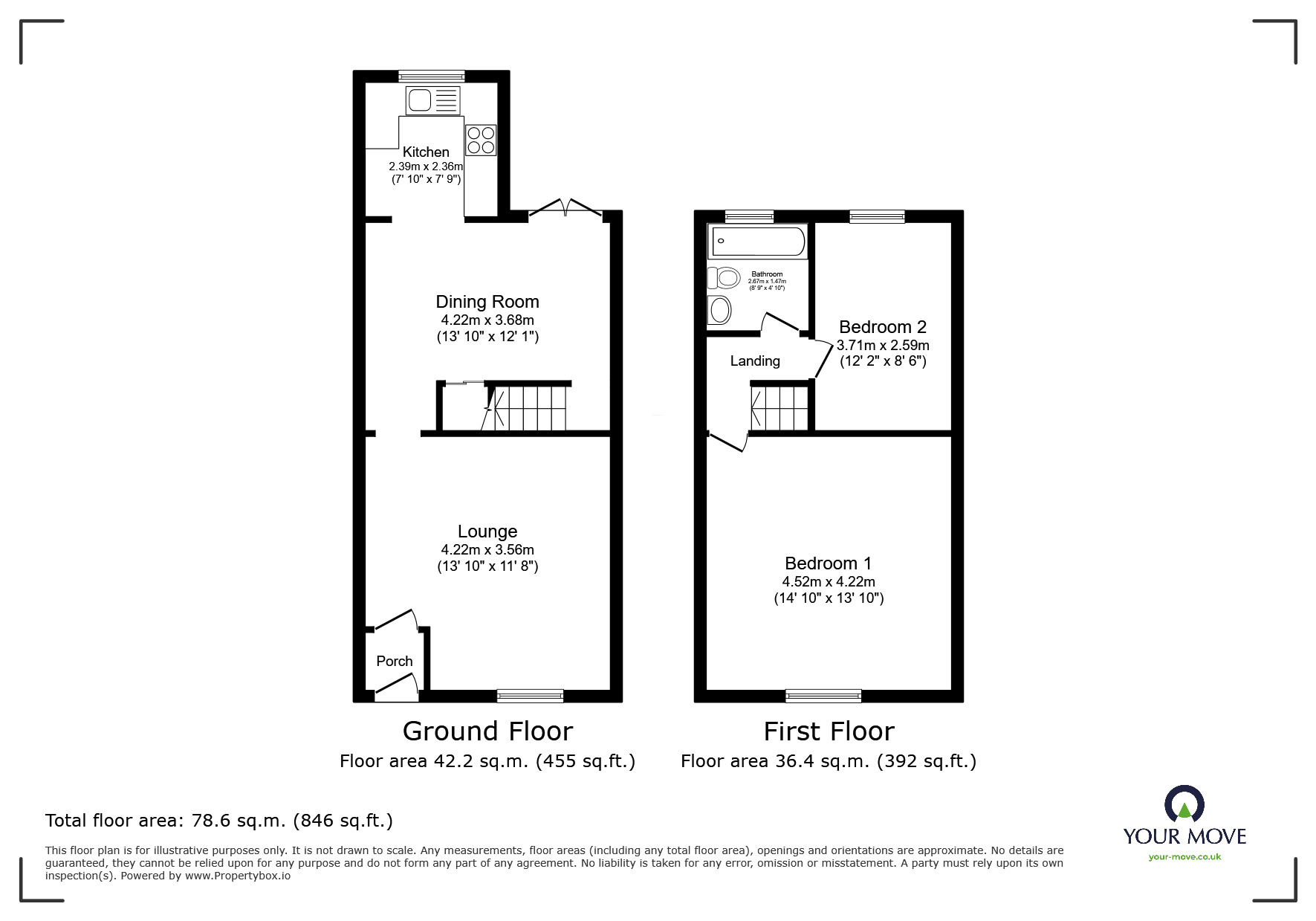 Floorplan of 2 bedroom Mid Terrace House for sale, Lomax Street, Darwen, Lancashire, BB3