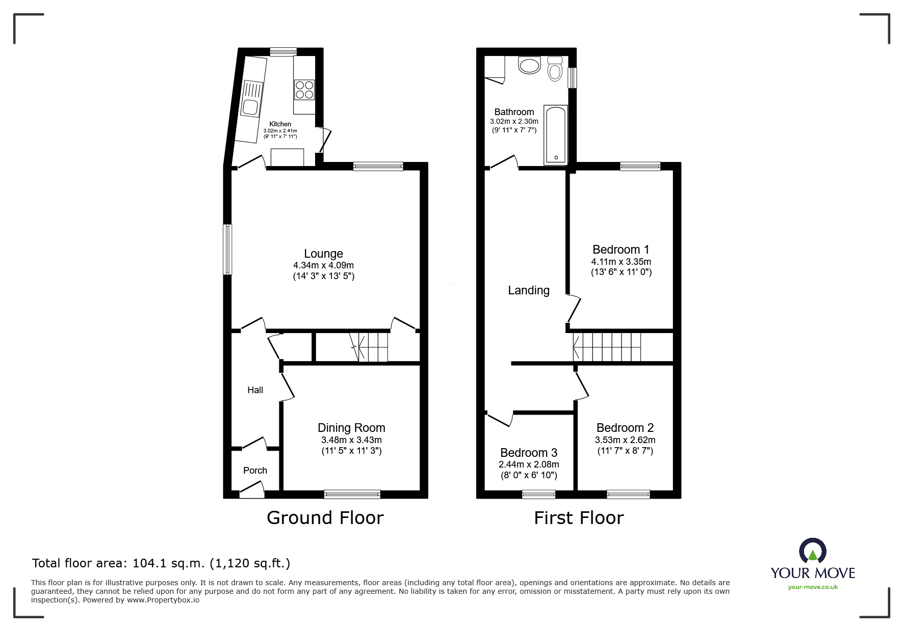 Floorplan of 3 bedroom End Terrace House for sale, Marsh House Lane, Darwen, Lancashire, BB3