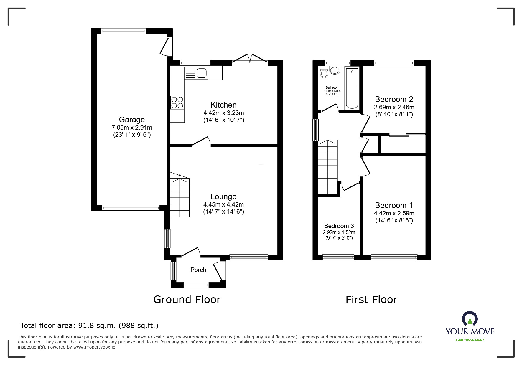 Floorplan of 3 bedroom Semi Detached House for sale, Thorncliffe Drive, Darwen, Lancashire, BB3