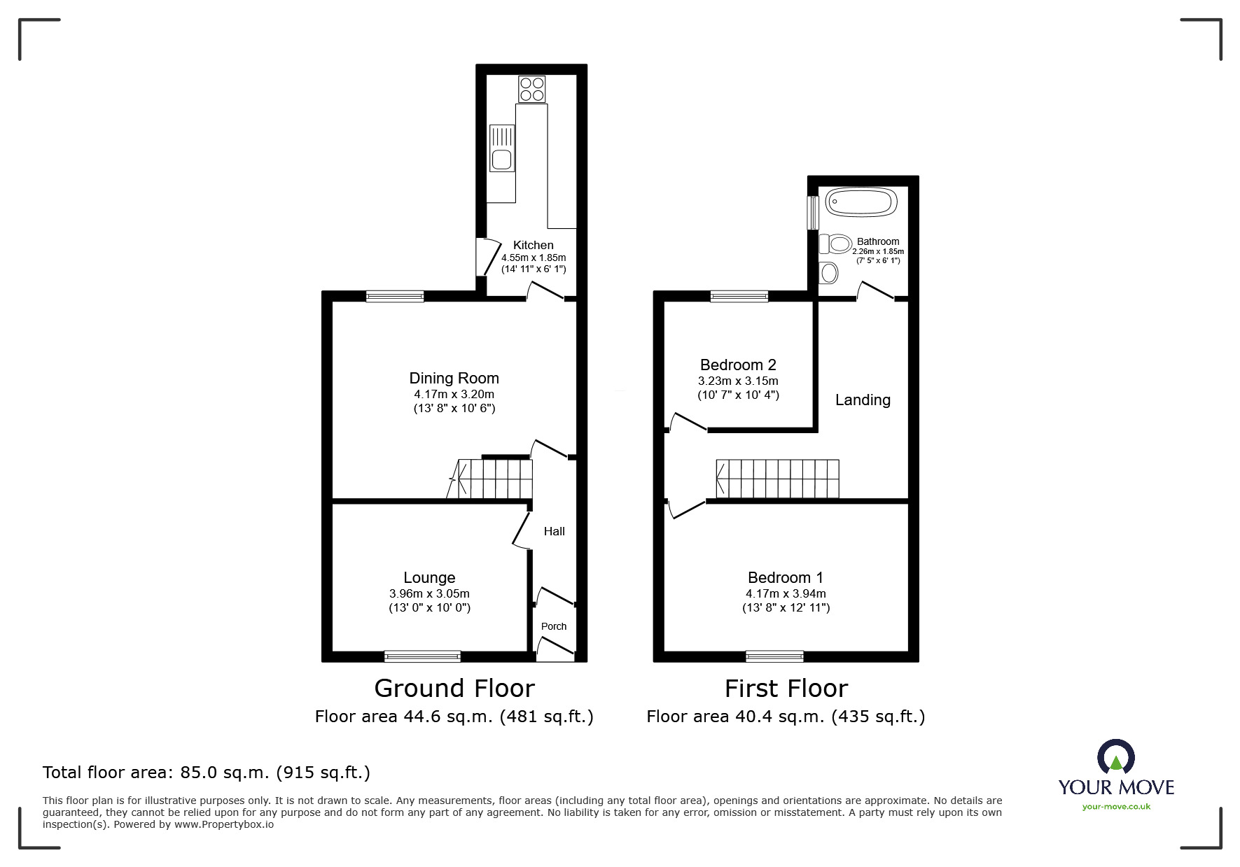 Floorplan of 2 bedroom Mid Terrace House to rent, Tythebarn Street, Darwen, Lancashire, BB3