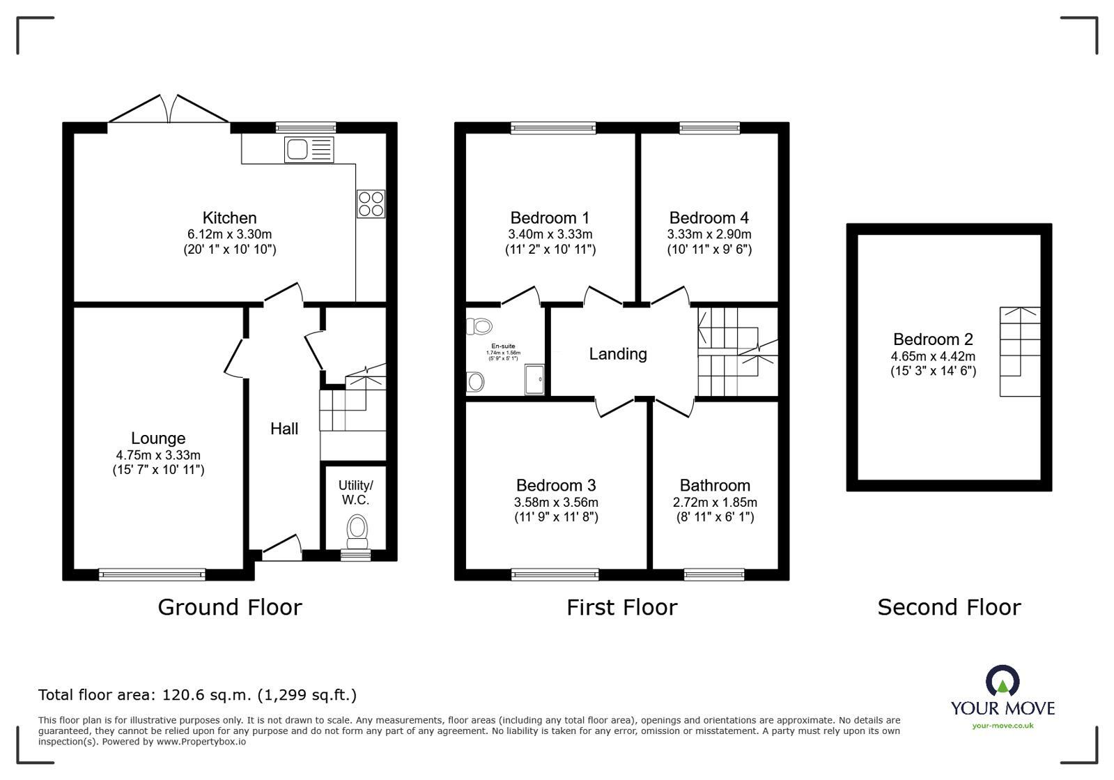 Floorplan of 4 bedroom Detached House for sale, Weavers Way, Hoddlesden, Lancashire, BB3