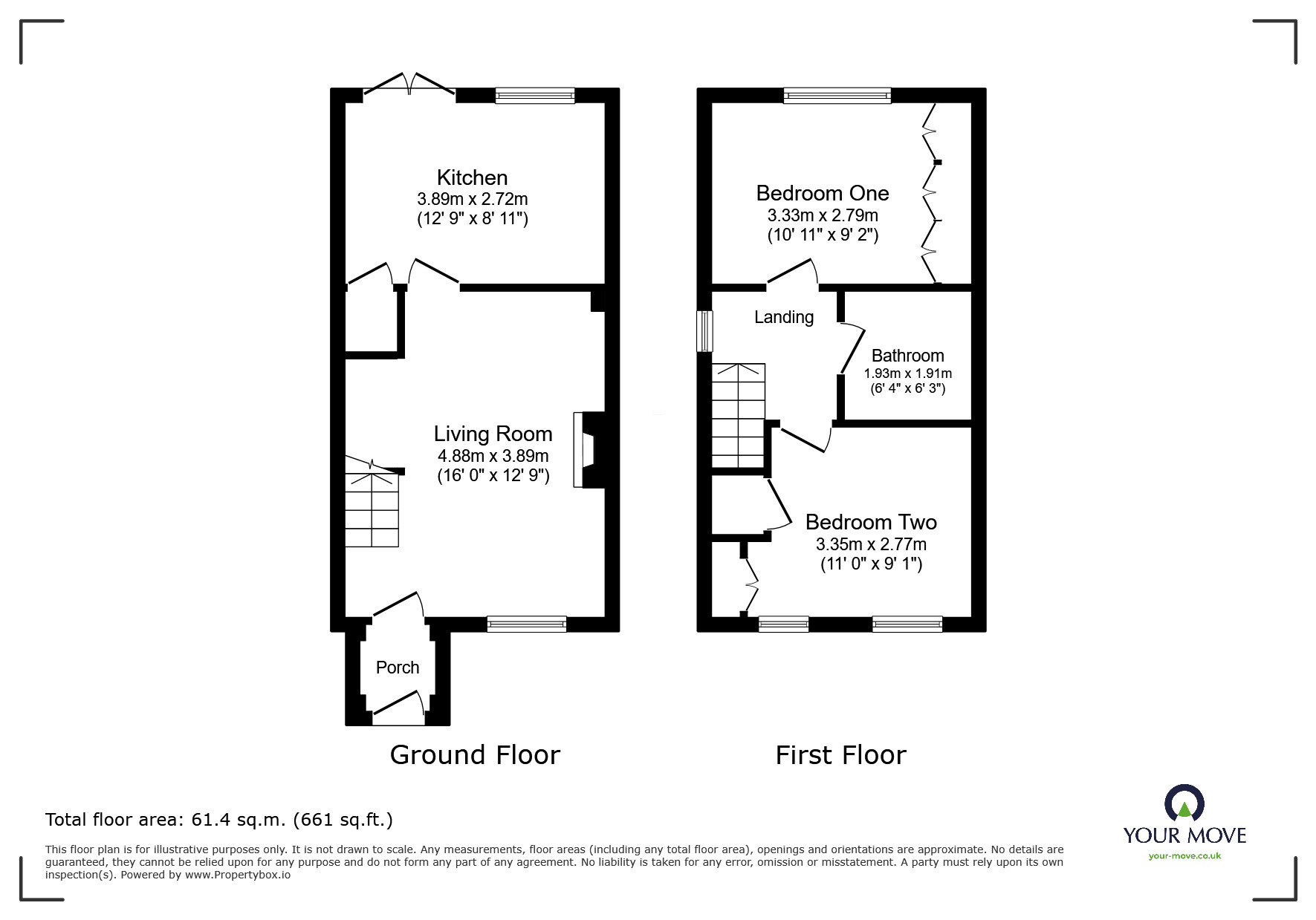 Floorplan of 2 bedroom Semi Detached House for sale, Wisteria Drive, Lower Darwen, Lancashire, BB3