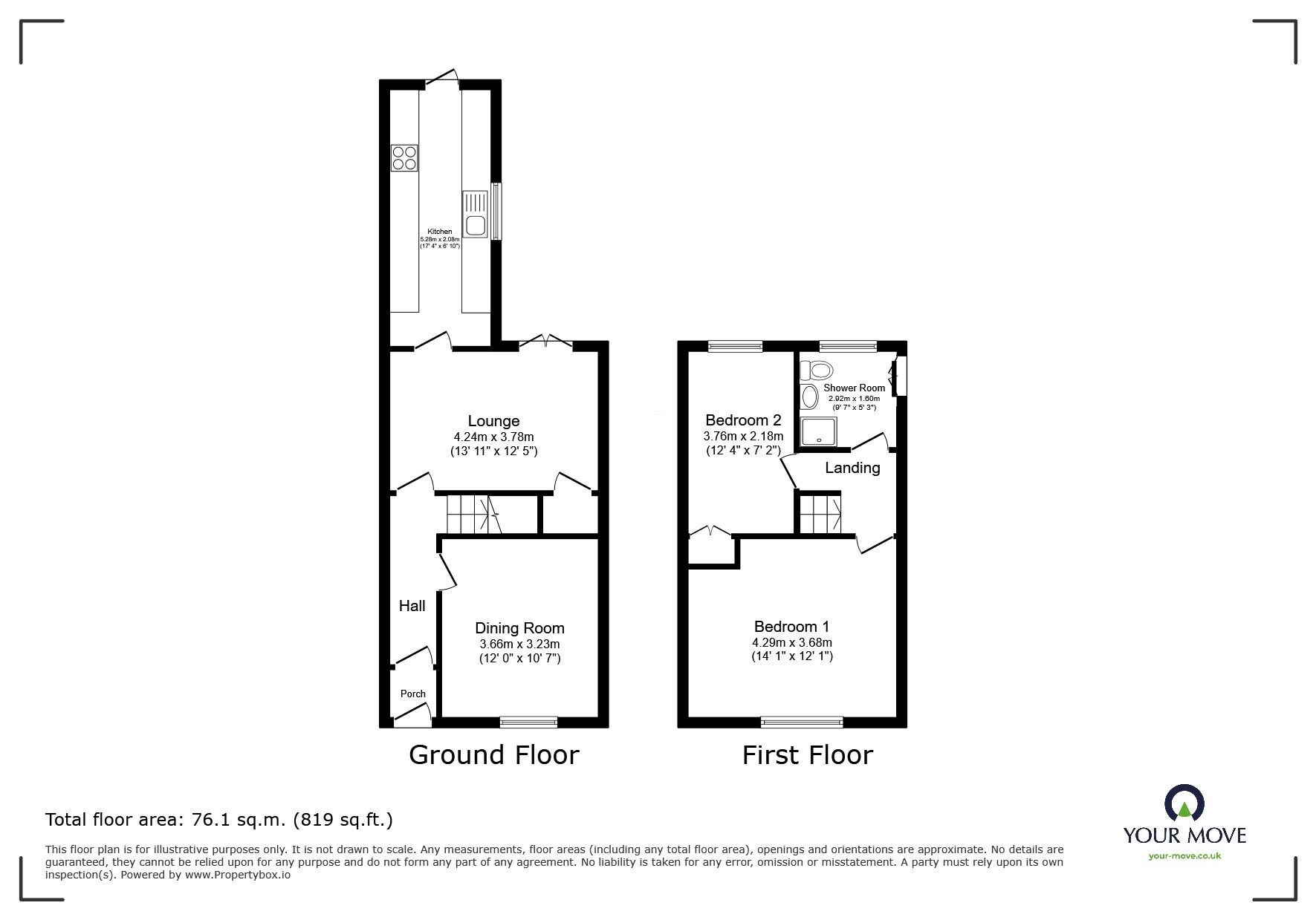 Floorplan of 2 bedroom Mid Terrace House for sale, Prospect Avenue, Darwen, BB3