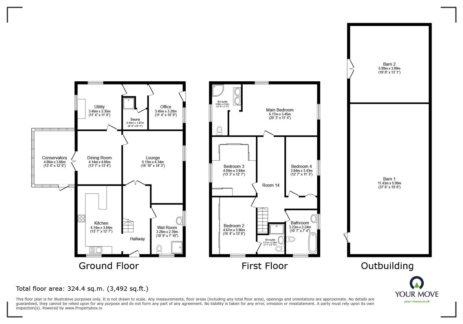 Floorplan of 4 bedroom Detached House for sale, Sandy Lane, Darwen, Lancashire, BB3