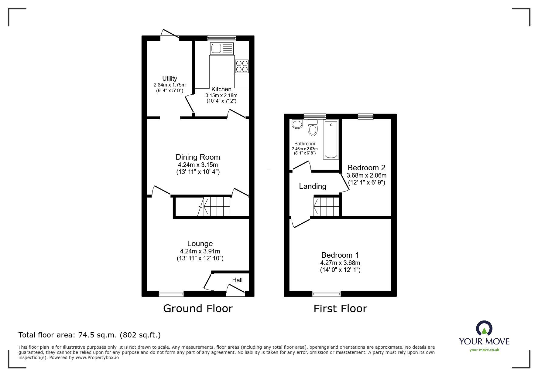Floorplan of 2 bedroom Mid Terrace House for sale, Essex Street, Darwen, Lancashire, BB3