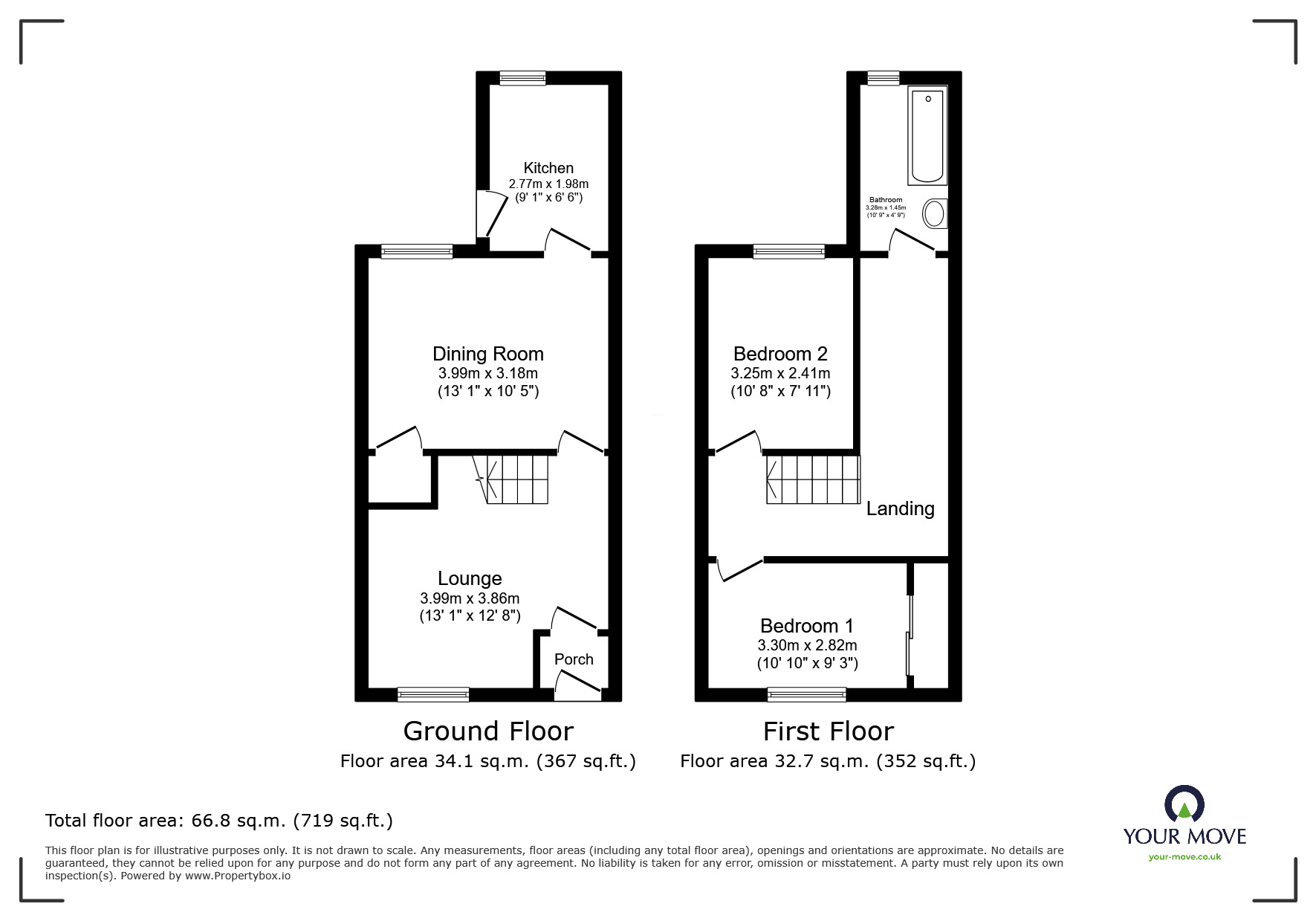 Floorplan of 2 bedroom Mid Terrace House for sale, Portland Street, Darwen, Lancashire, BB3