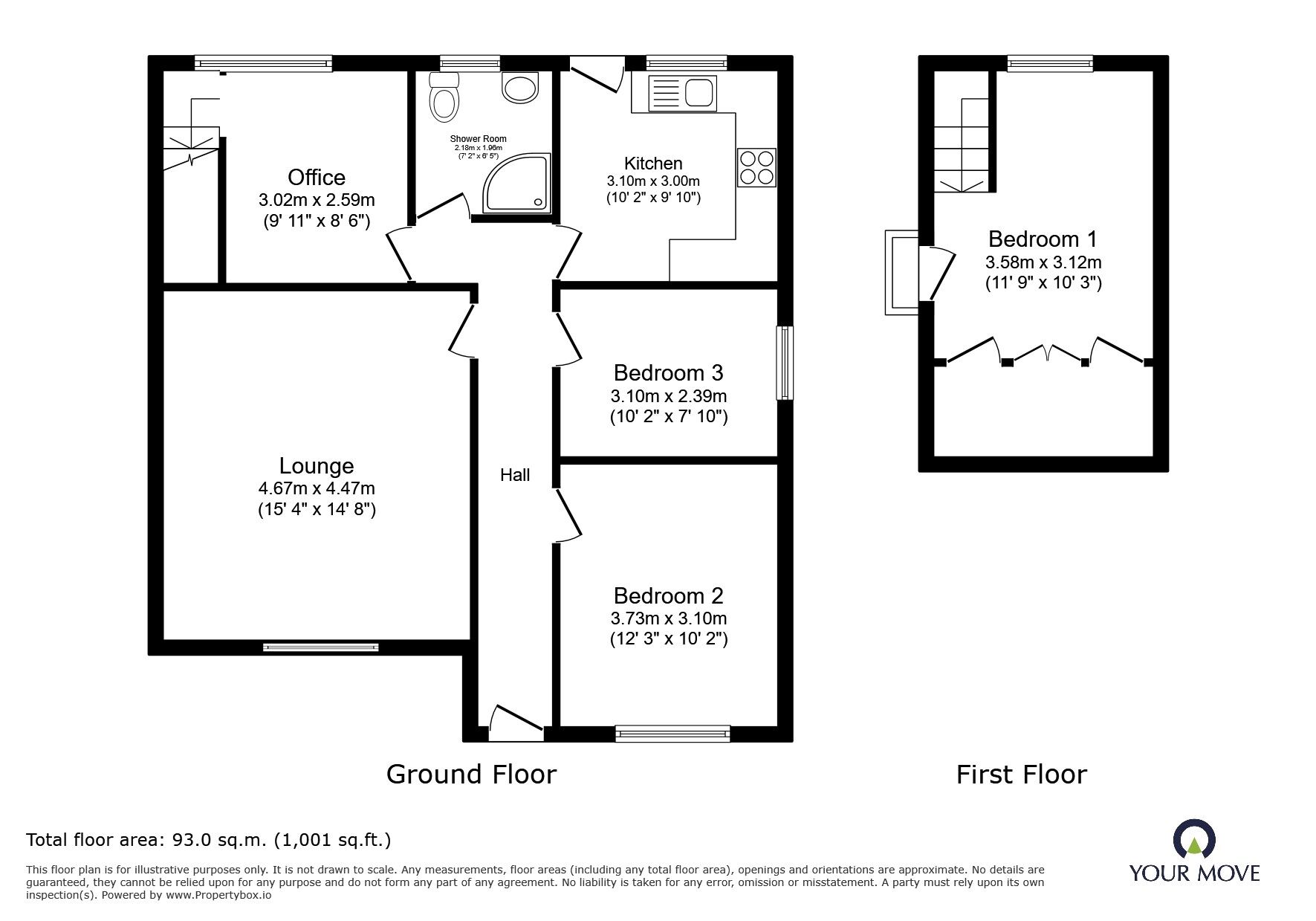 Floorplan of 3 bedroom Semi Detached Bungalow for sale, Coniston Drive, Darwen, Lancashire, BB3