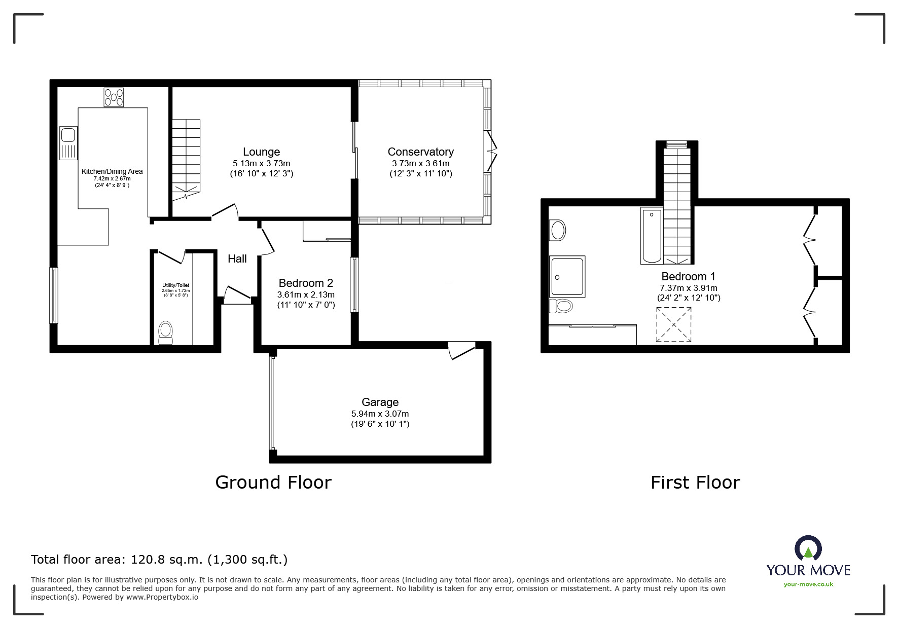 Floorplan of 2 bedroom Detached Bungalow for sale, Vicarage Drive, Darwen, Lancashire, BB3
