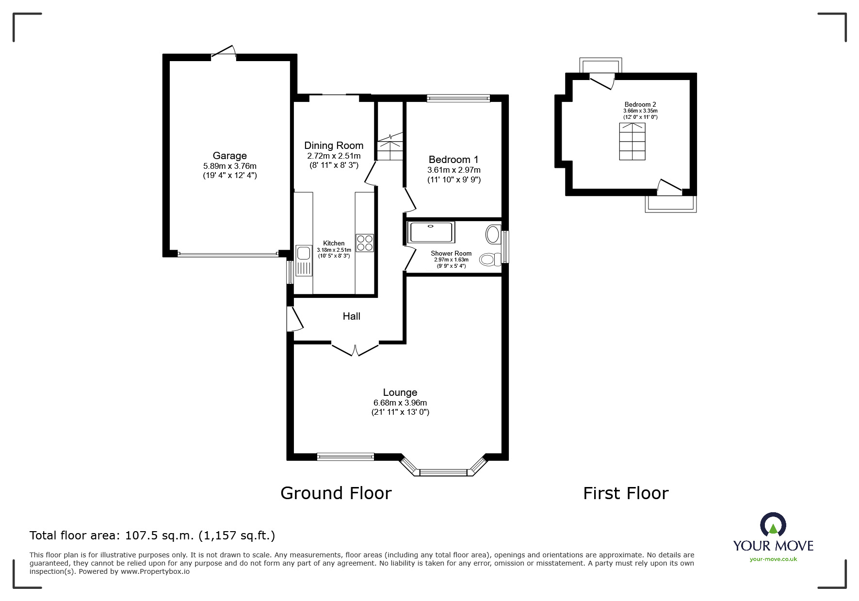 Floorplan of 2 bedroom Detached Bungalow for sale, Aysgarth Drive, Darwen, Lancashire, BB3