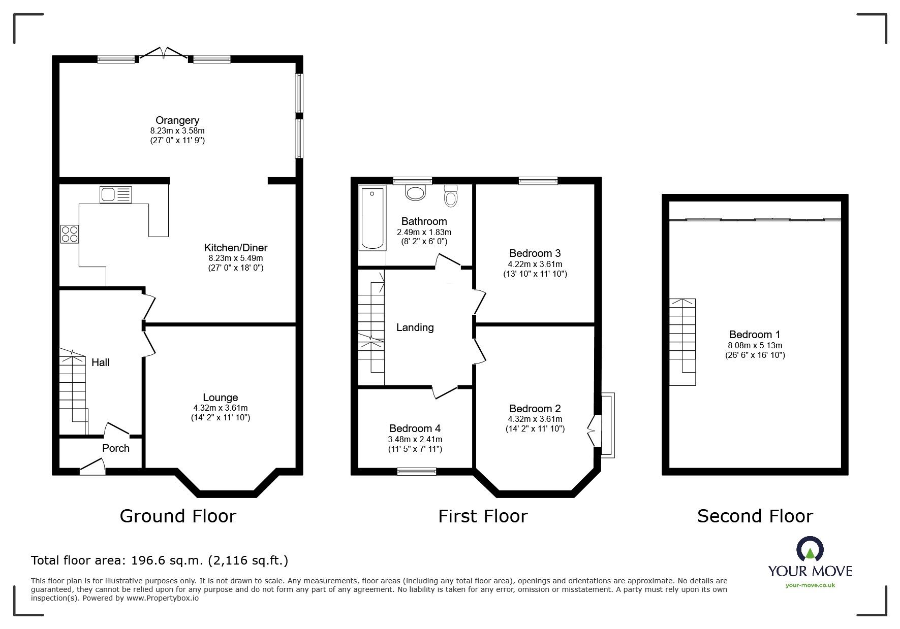 Floorplan of 4 bedroom Mid Terrace House for sale, Cyprus Street, Darwen, Lancashire, BB3