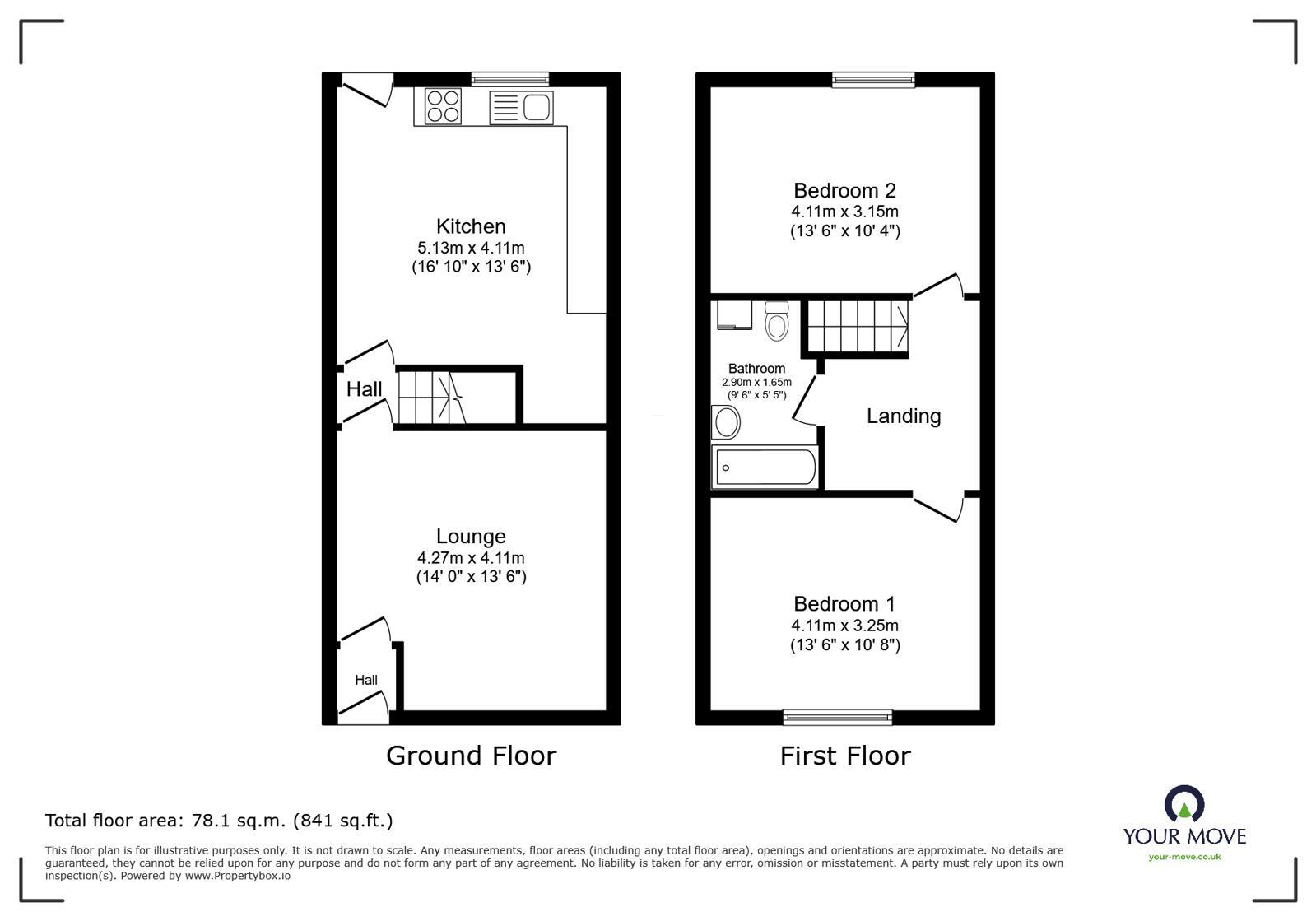 Floorplan of 2 bedroom Mid Terrace House for sale, Preston Street, Darwen, Lancashire, BB3