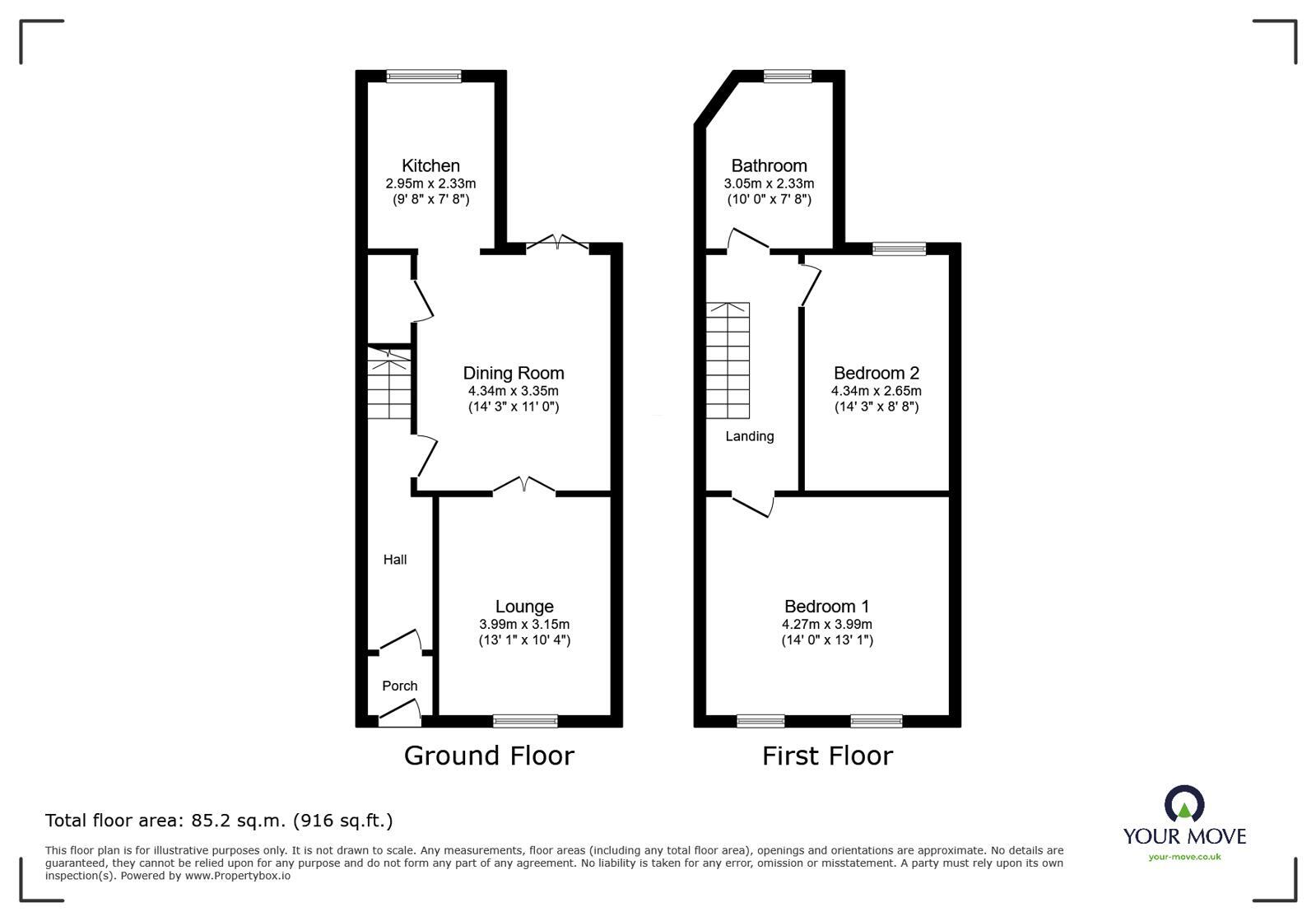 Floorplan of 2 bedroom Mid Terrace House for sale, Highfield Road, Darwen, Lancashire, BB3
