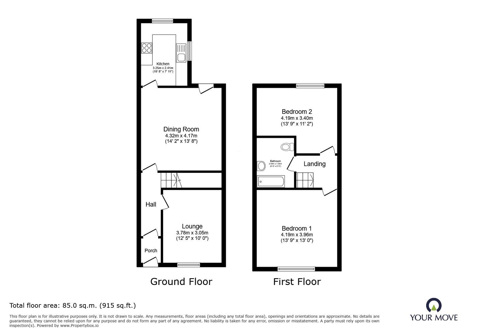 Floorplan of 2 bedroom Mid Terrace House for sale, Atlas Road, Darwen, Lancashire, BB3