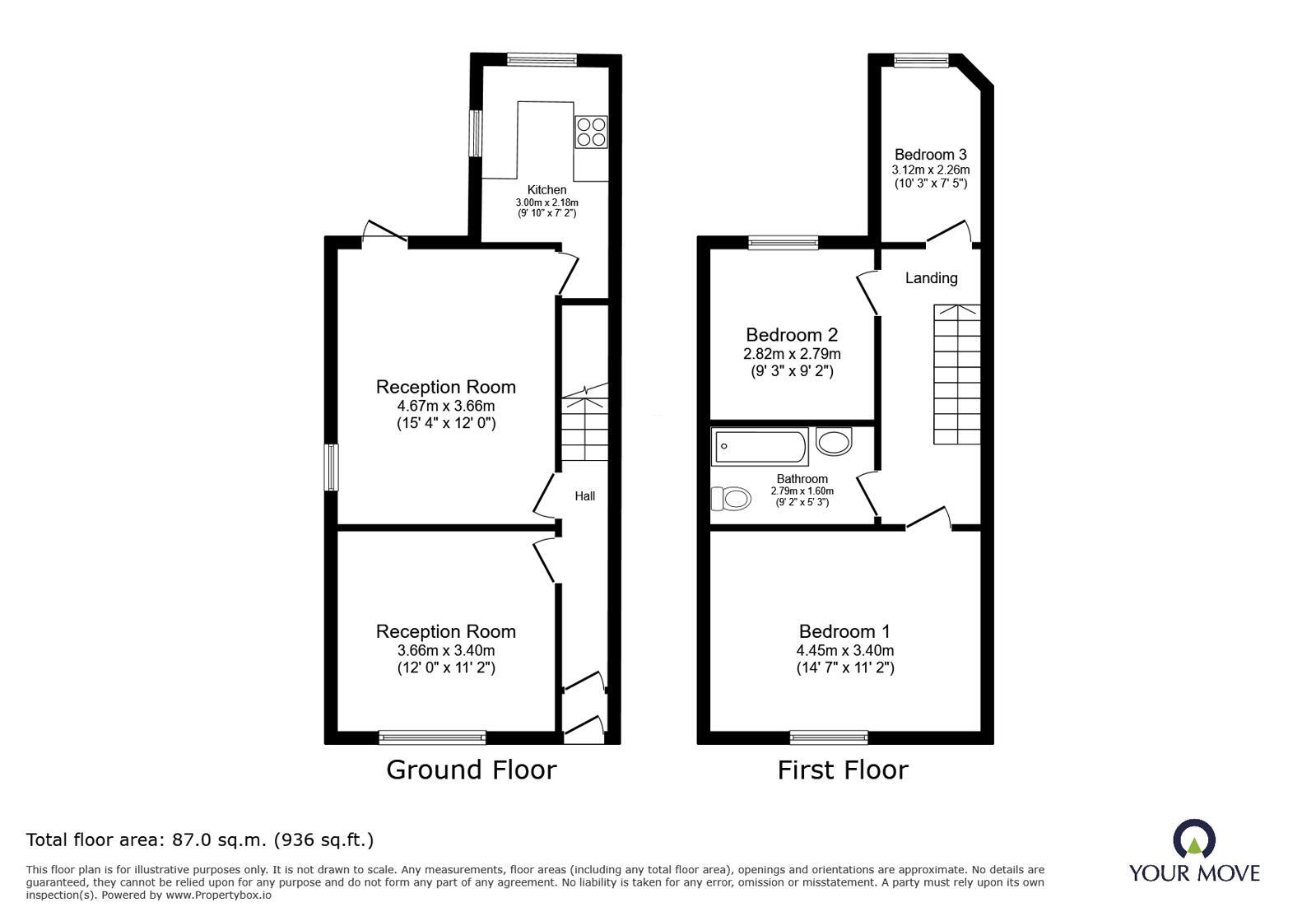 Floorplan of 3 bedroom End Terrace House for sale, Newton Street, Darwen, Lancashire, BB3