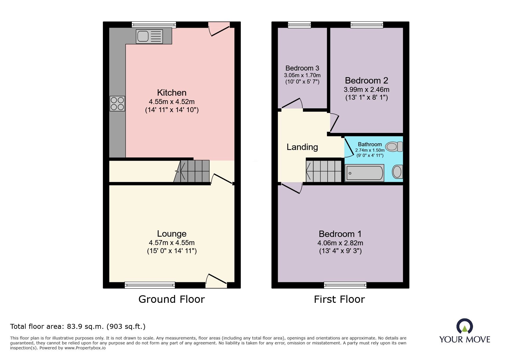 Floorplan of 3 bedroom Mid Terrace House for sale, Long Hey Lane, Pickup Bank, Lancashire, BB3