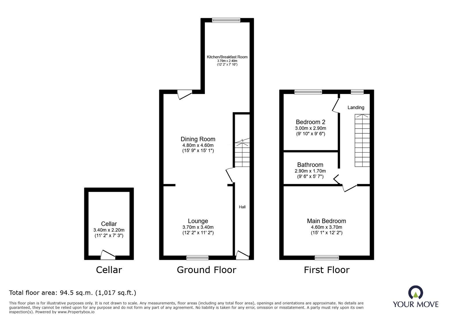 Floorplan of 2 bedroom Mid Terrace House for sale, Beech Avenue, Darwen, Lancashire, BB3